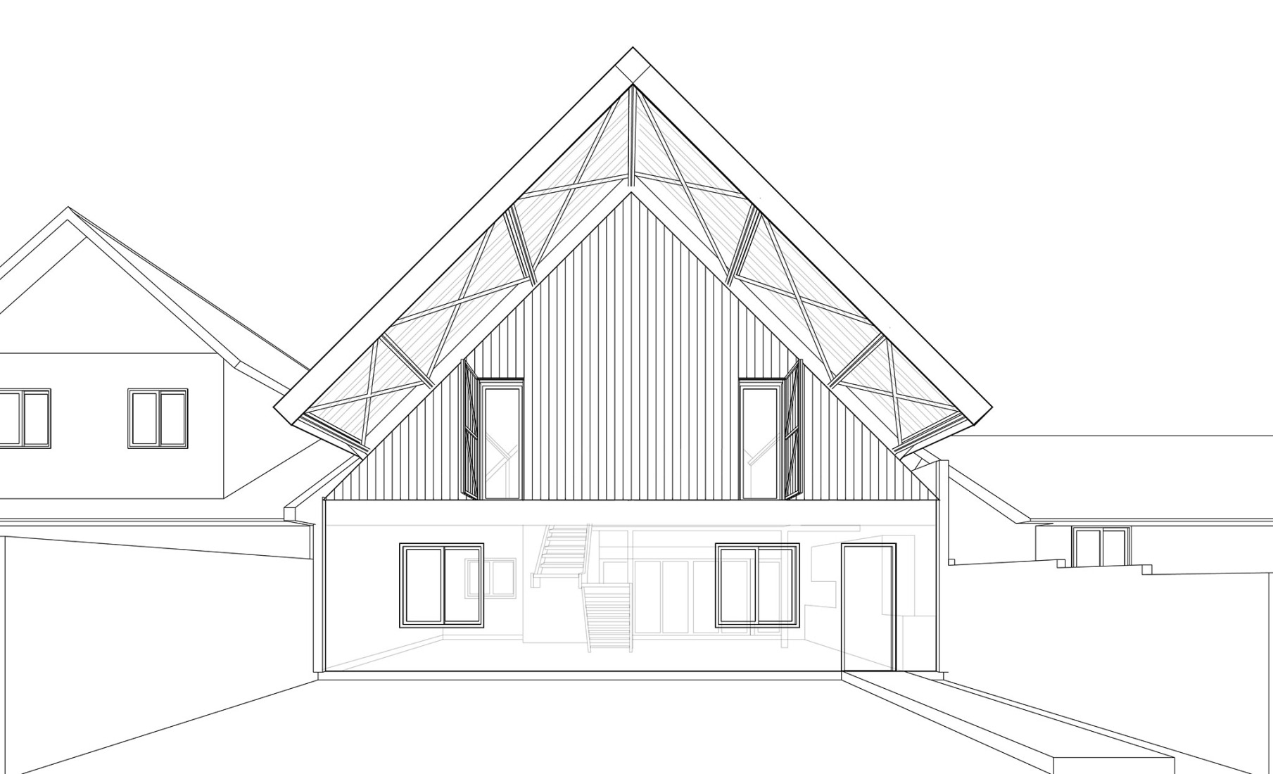 Elevation. ZA House by Rodrigo Valenzuela Jerez. 