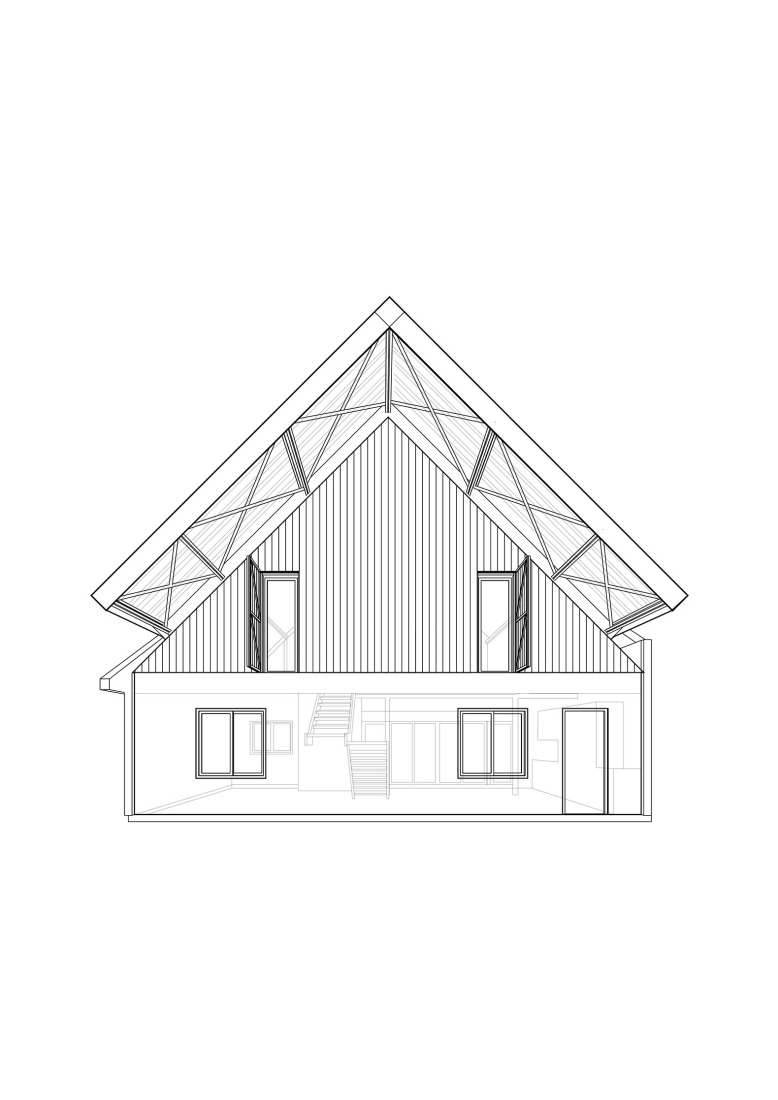 Elevation. ZA House by Rodrigo Valenzuela Jerez. 