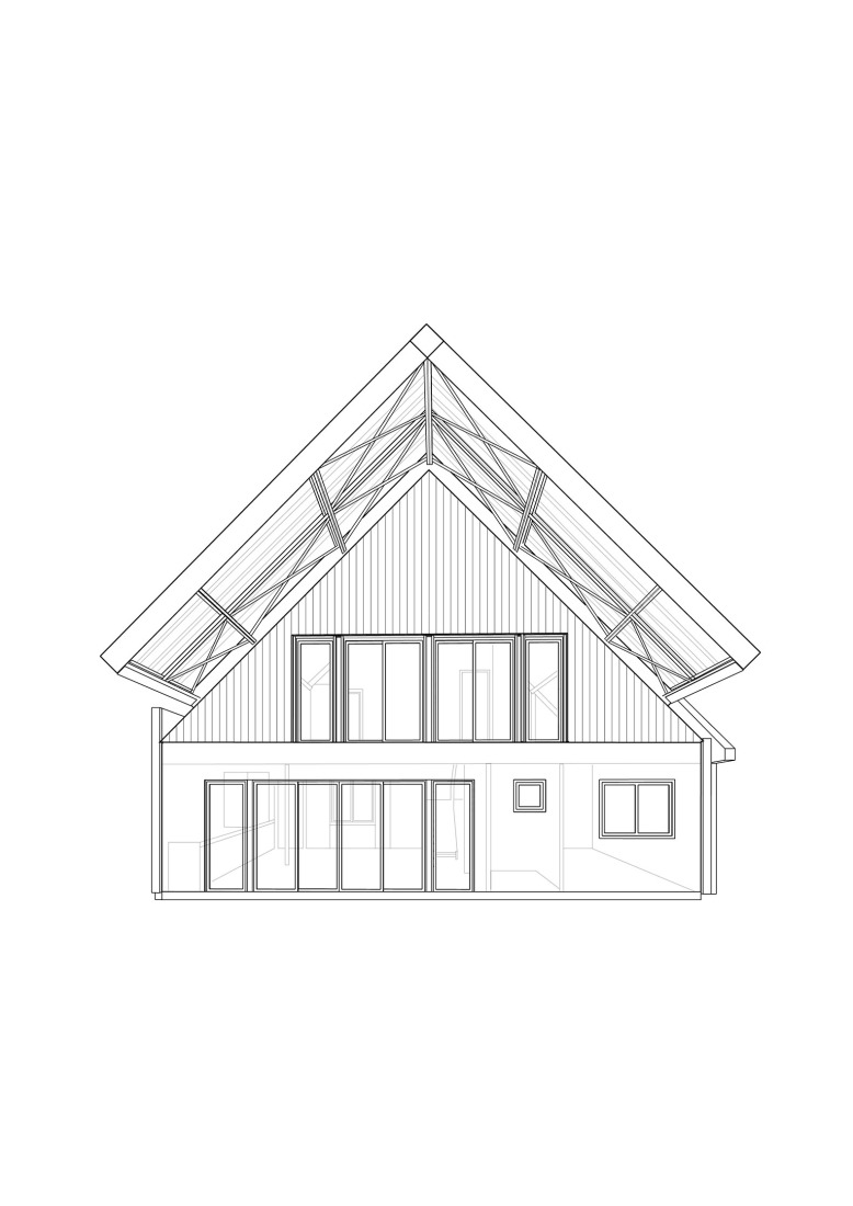 Elevation. ZA House by Rodrigo Valenzuela Jerez. 