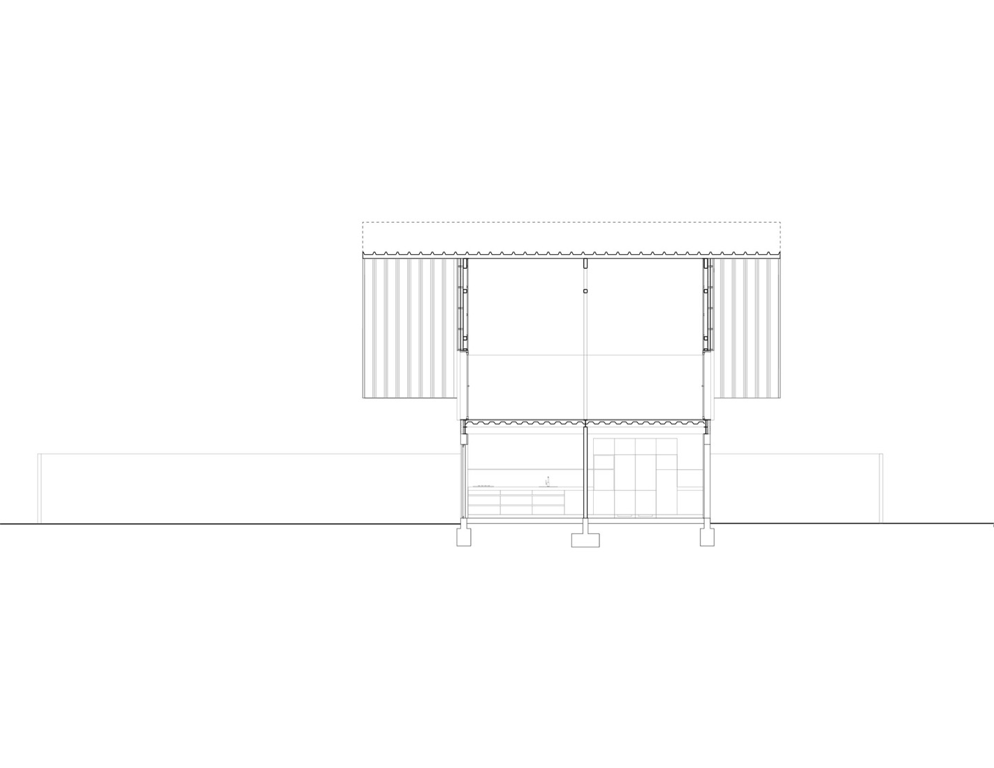 Section. ZA House by Rodrigo Valenzuela Jerez.