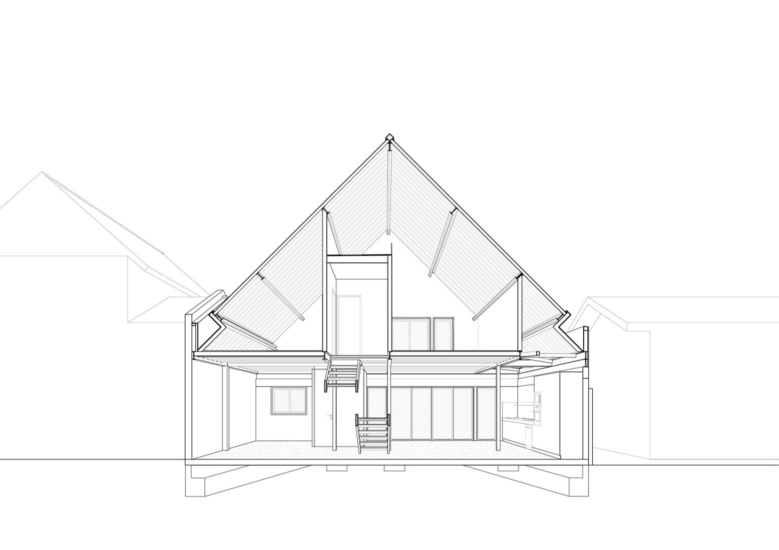 Section. ZA House by Rodrigo Valenzuela Jerez.