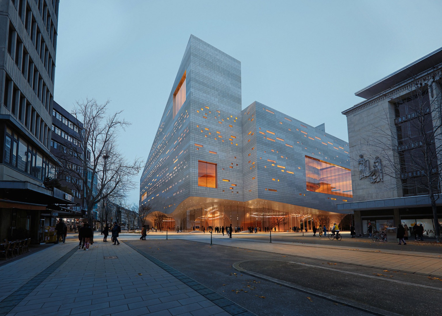 Rendering. New Düsseldorf opera house by Snøhetta. Image by Mir.