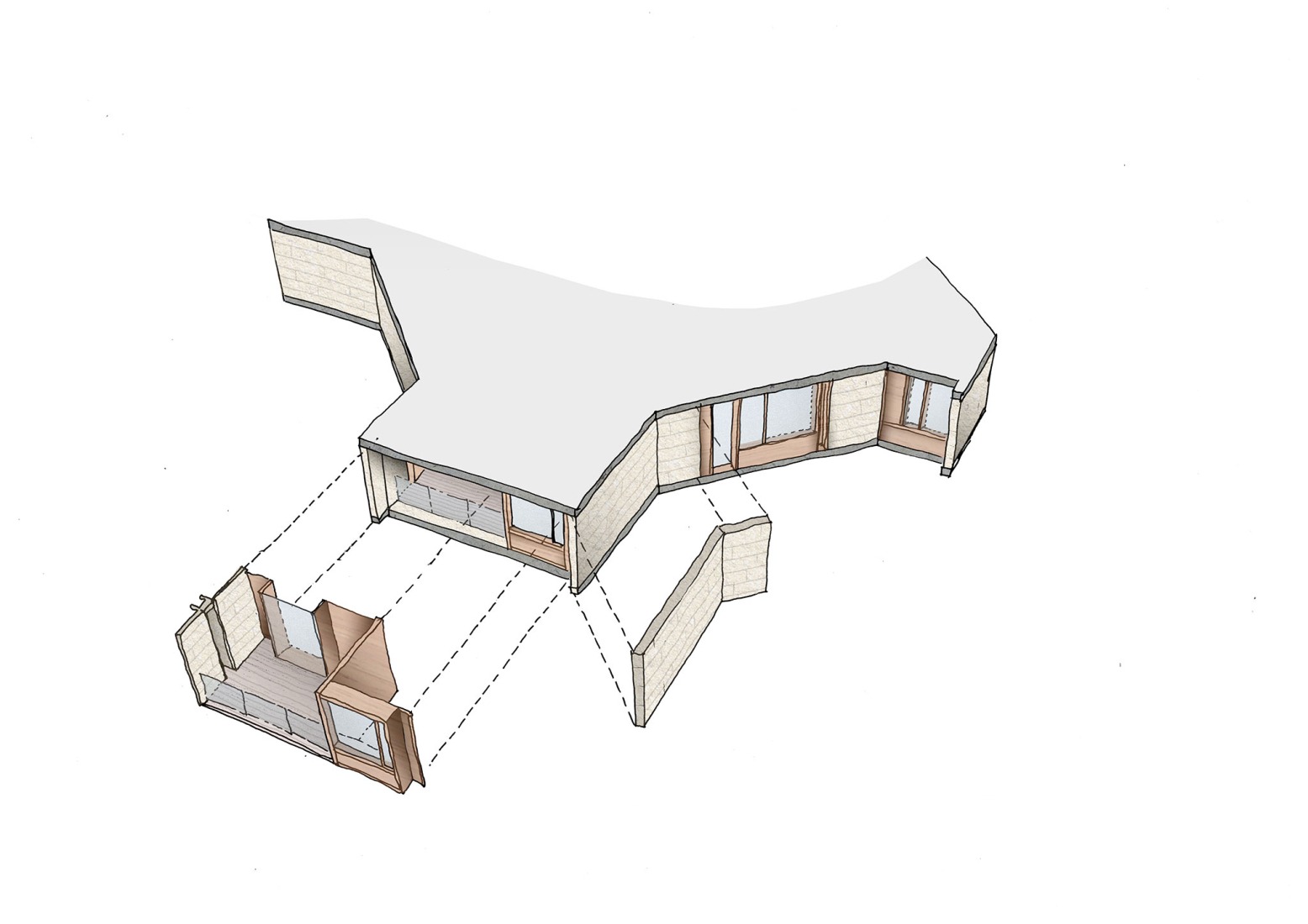 Sketches. "The Oren" residential complex by Stanton Williams.