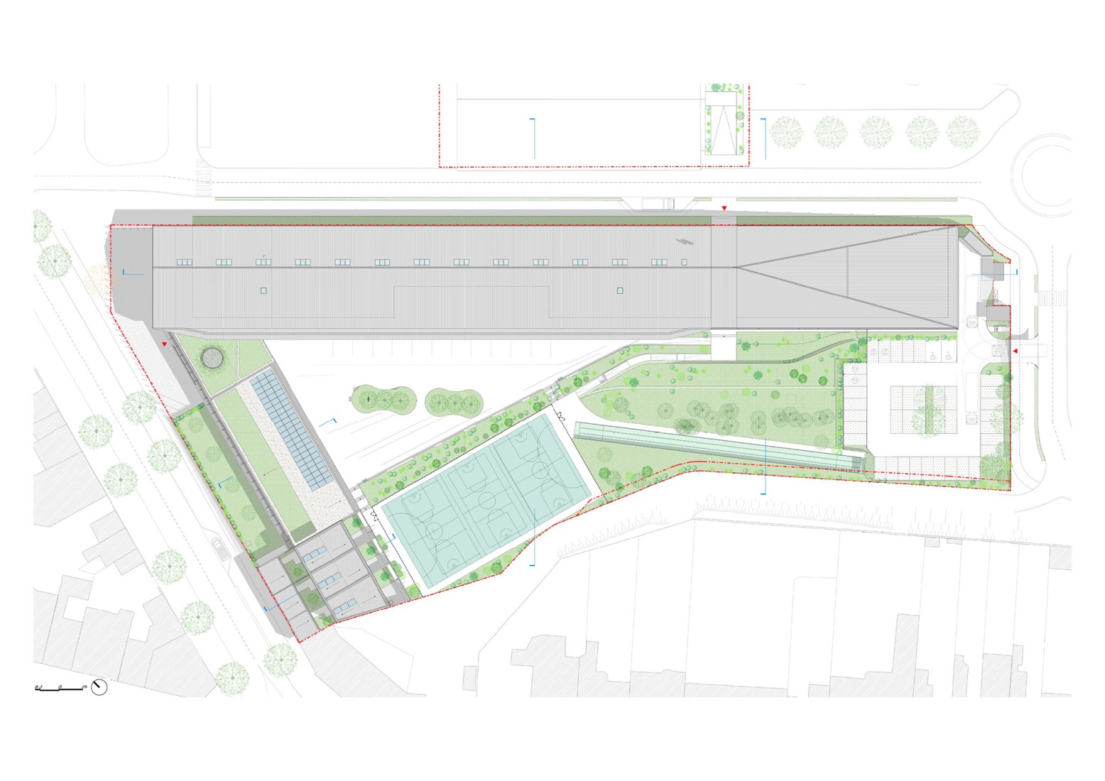 Roof floor plan. Robert Badinter Secondary School by Coldefy.