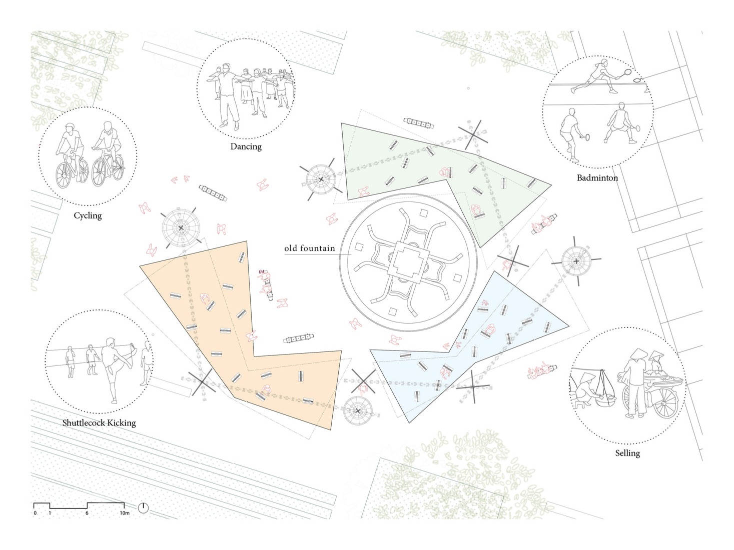 Plano. Pabellón T10A por ODDO architects.