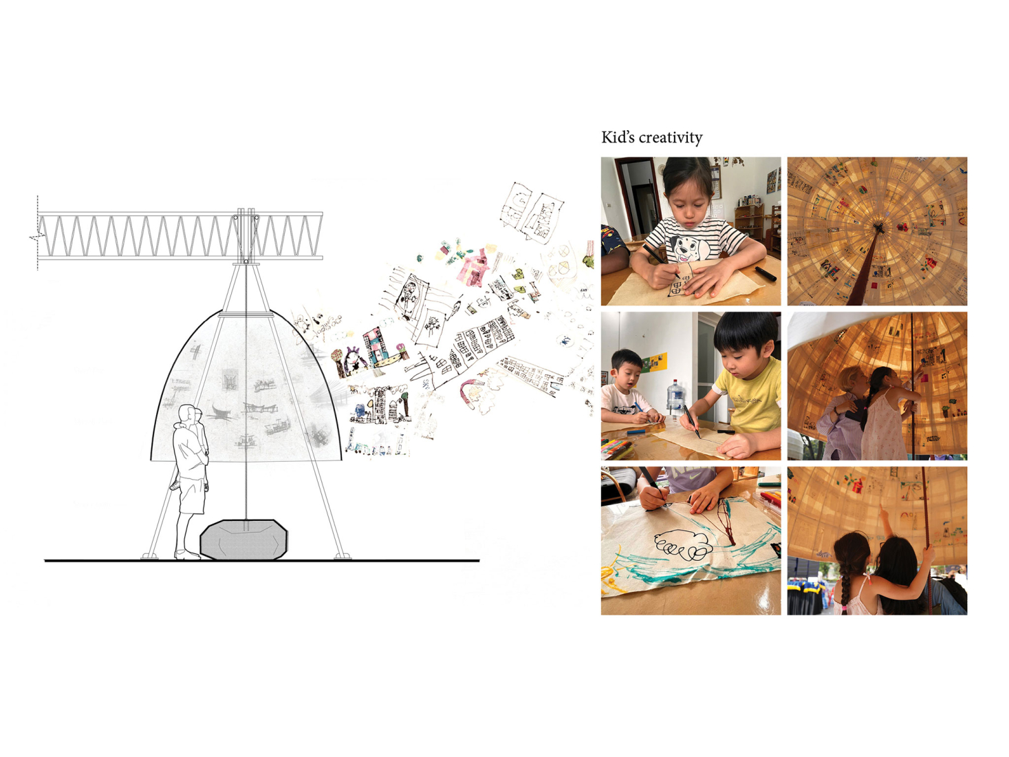 Sección. Pabellón T10A por ODDO architects.