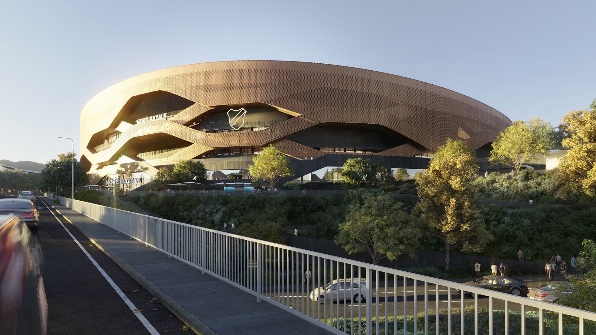 Nové Bazaly Stadium by L35 Architects. Rendering by L35 Architects.