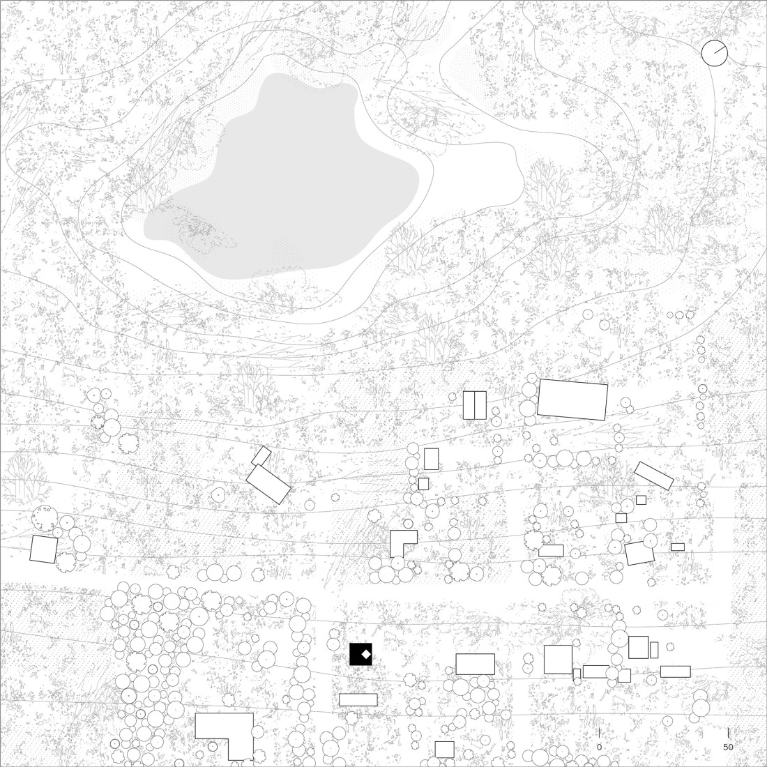 Plano de situación. «Casa Tangram» por Bioma.