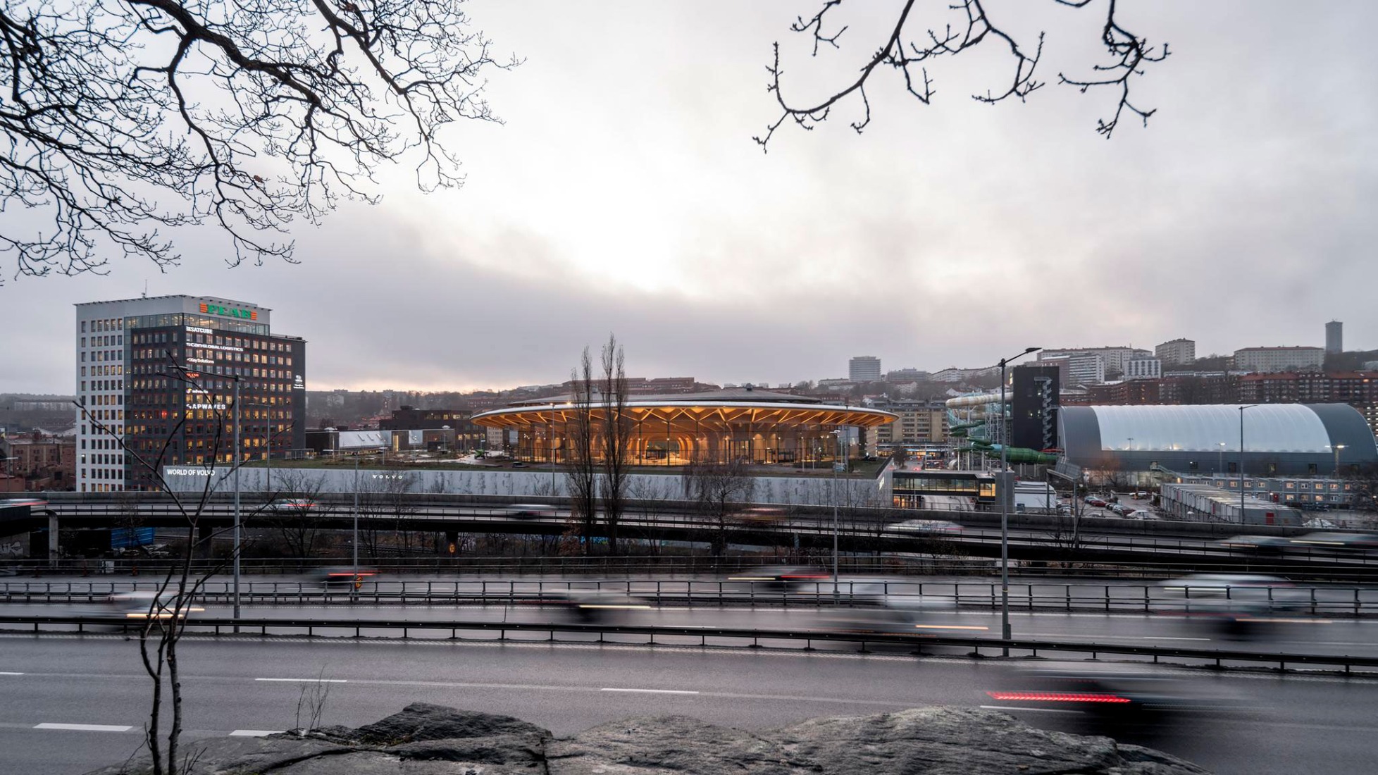 Rendering. "World of Volvo" by Henning Larsen. 