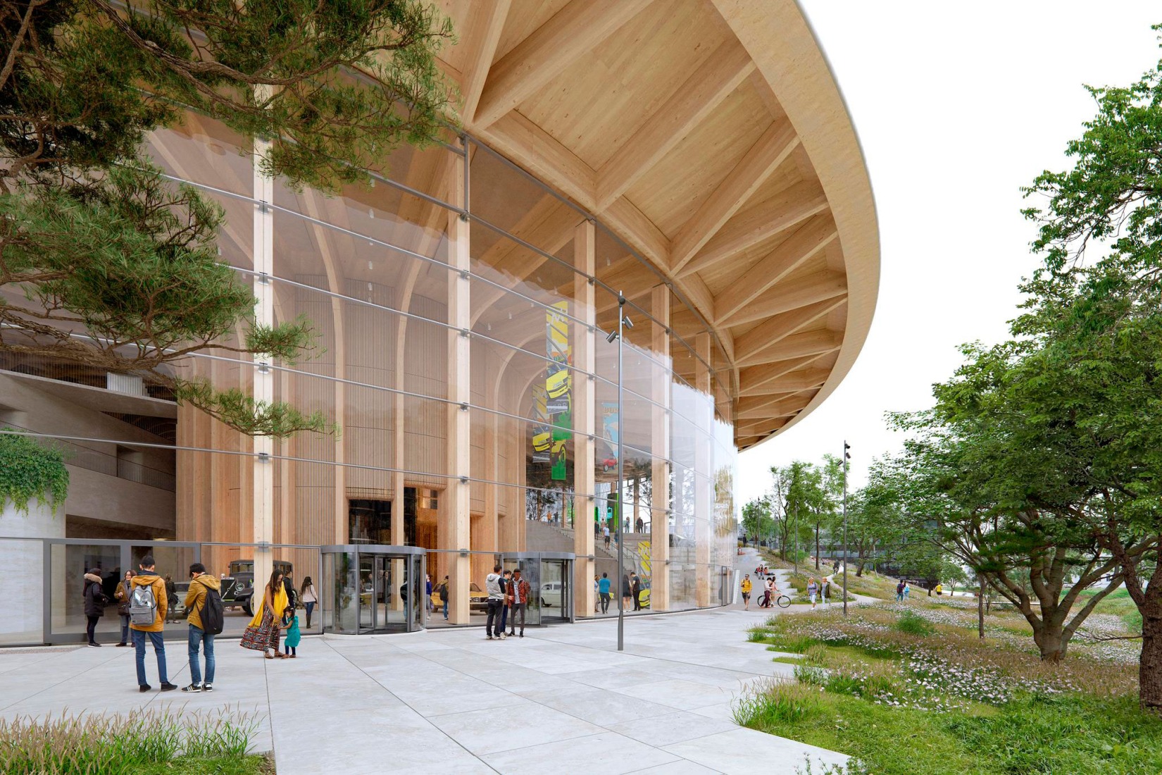 Rendering. "World of Volvo" by Henning Larsen. 