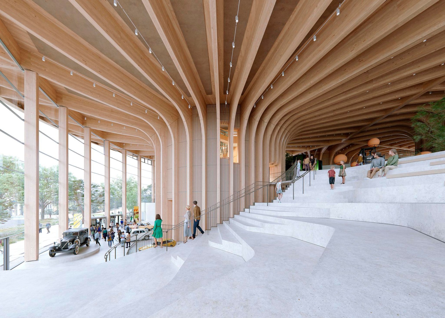 Rendering. "World of Volvo" by Henning Larsen. 