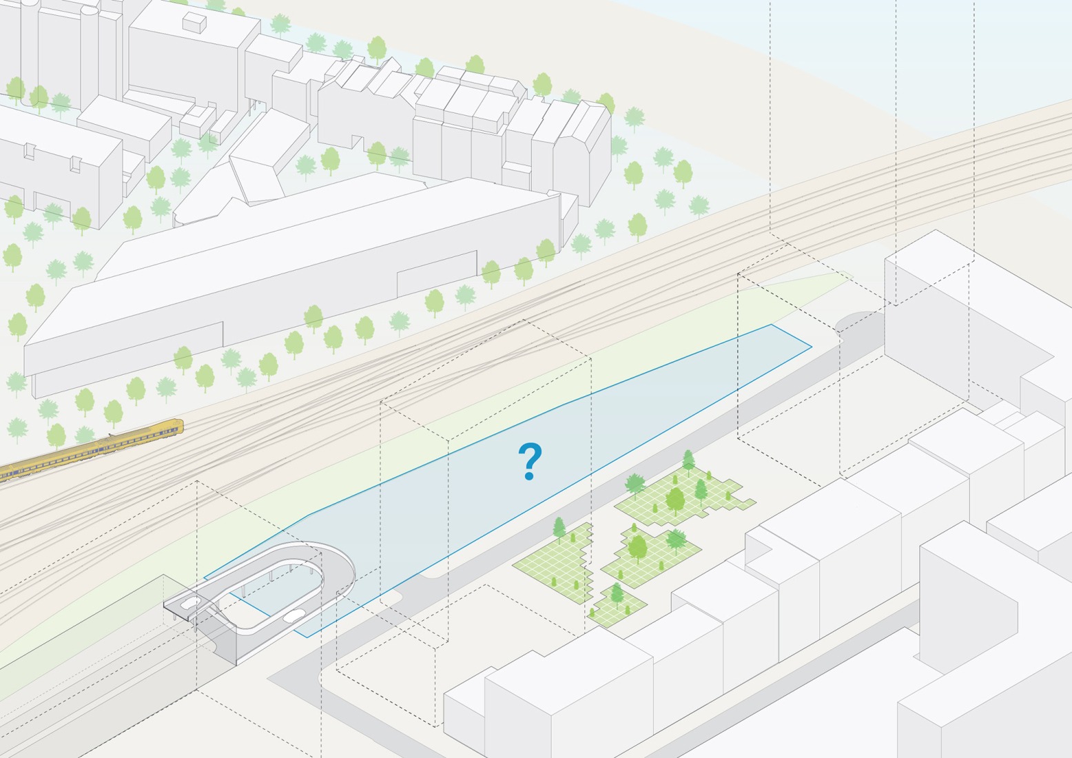Step story 1- site condition. Schieblocks by MVRDV. Image courtesy of MVRDV.