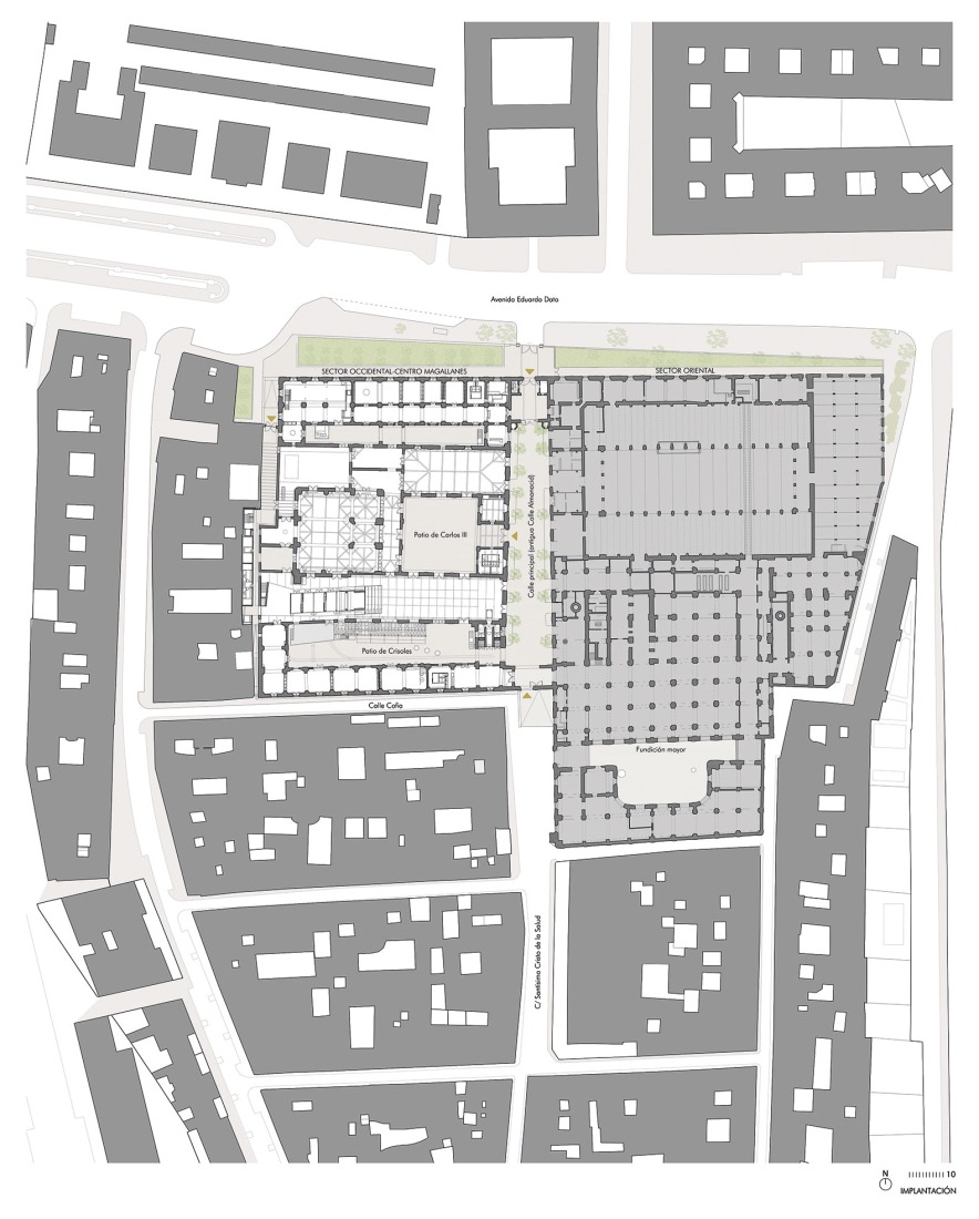 Site plan. "Centro Magallanes_ICC" at the Royal Artillery Factory of Seville by Reina & Asociados.