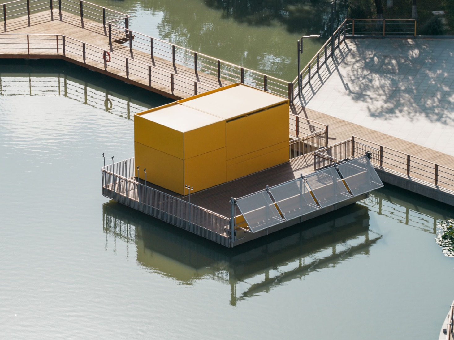 Vista aérea – Modo cerrado. «The Bloom Box» por SoBA. Fotografía por Wen Studio.