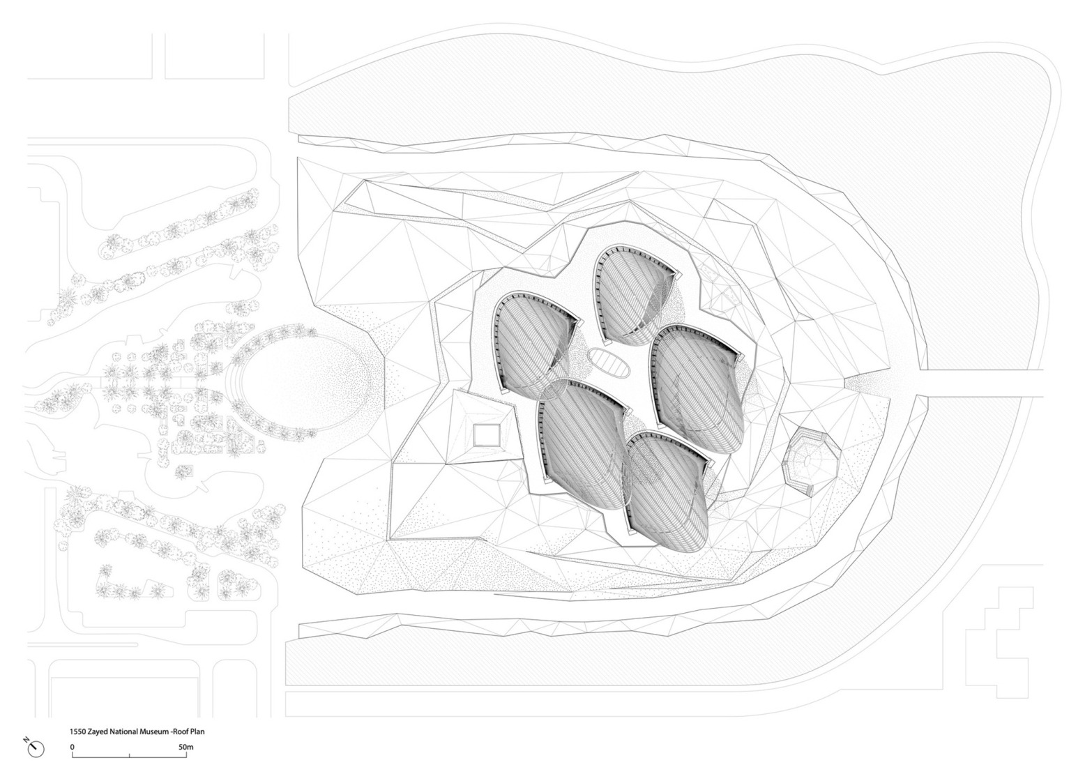 Roof plan. Zayed National Museum by Foster + Partners. 