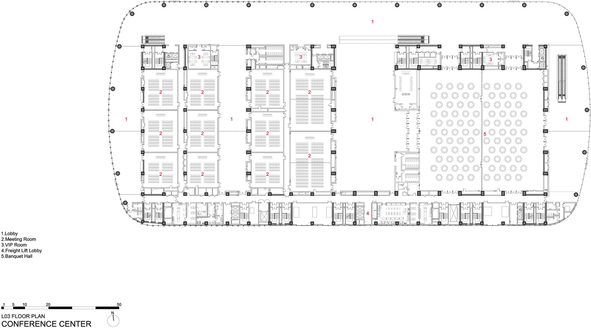 Conference room third floor plan. CIECC by Zaha Hadid Architects.