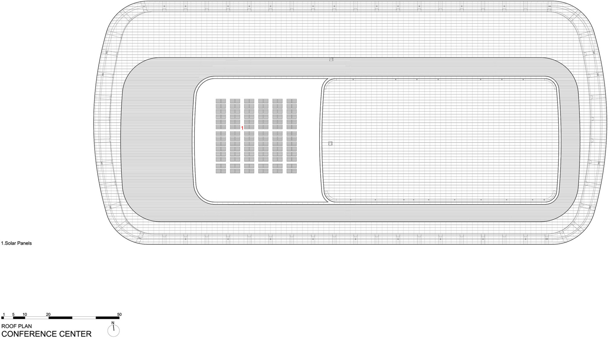 Conference room roof floor plan. CIECC by Zaha Hadid Architects.