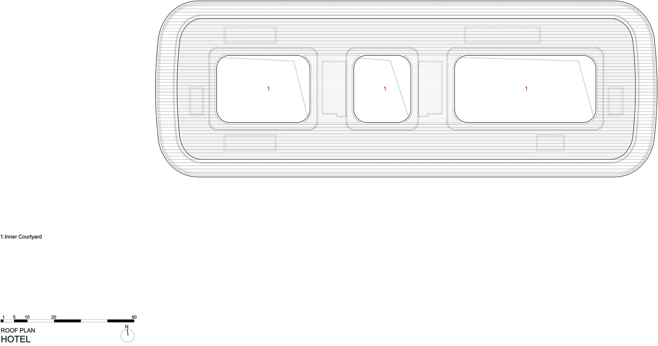 Hotel roof floor plan. CIECC by Zaha Hadid Architects.