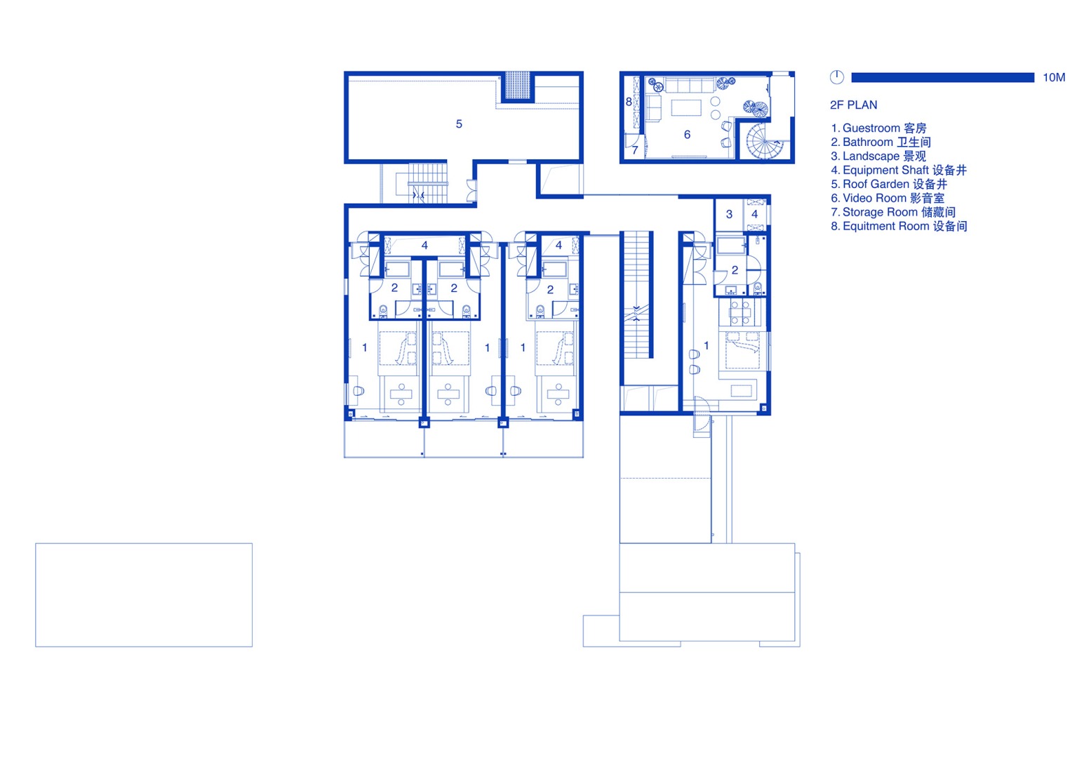 First floor plan. The Catcher guesthouse by Team_BLDG.