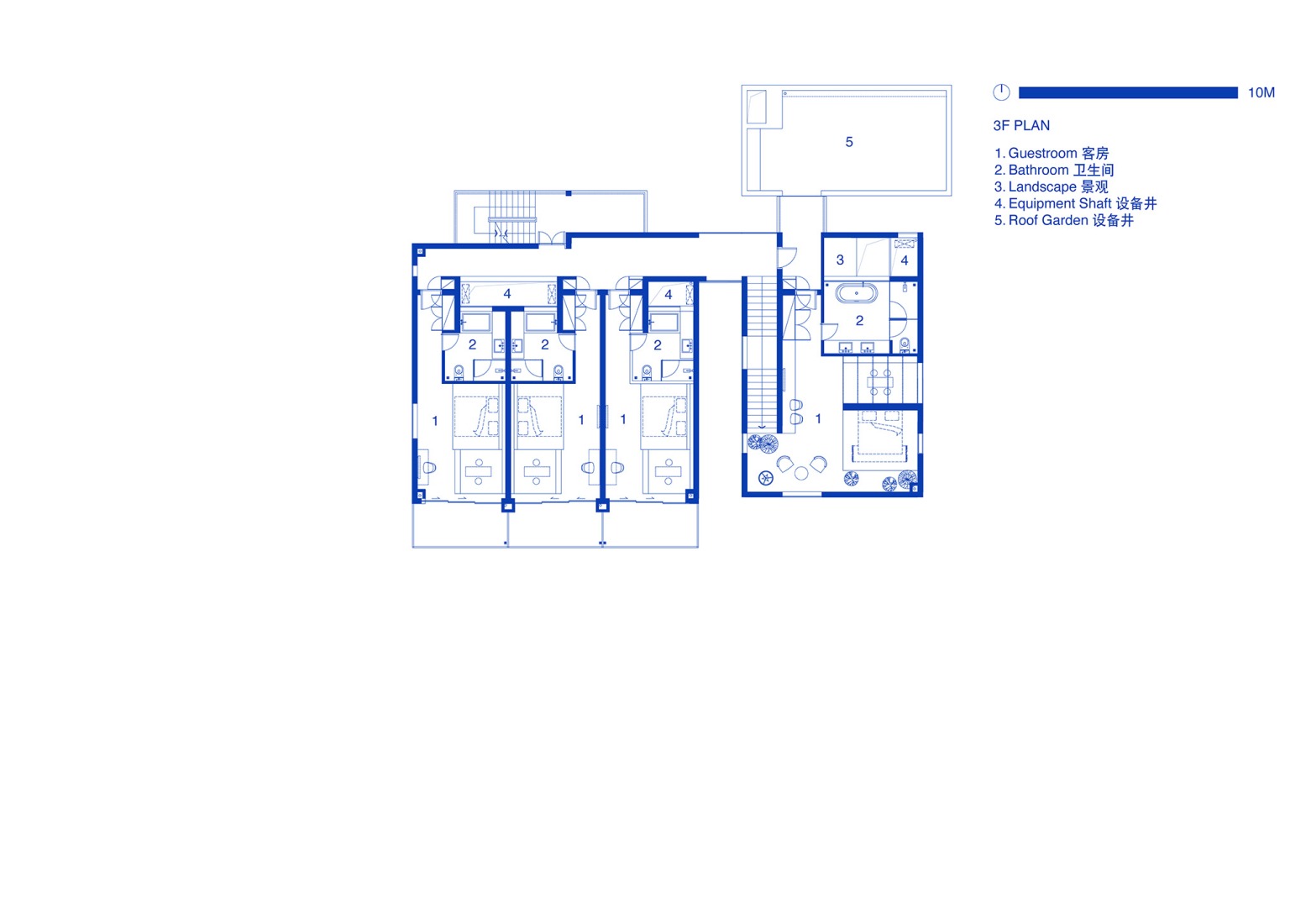 Second floor plan. The Catcher guesthouse by Team_BLDG.