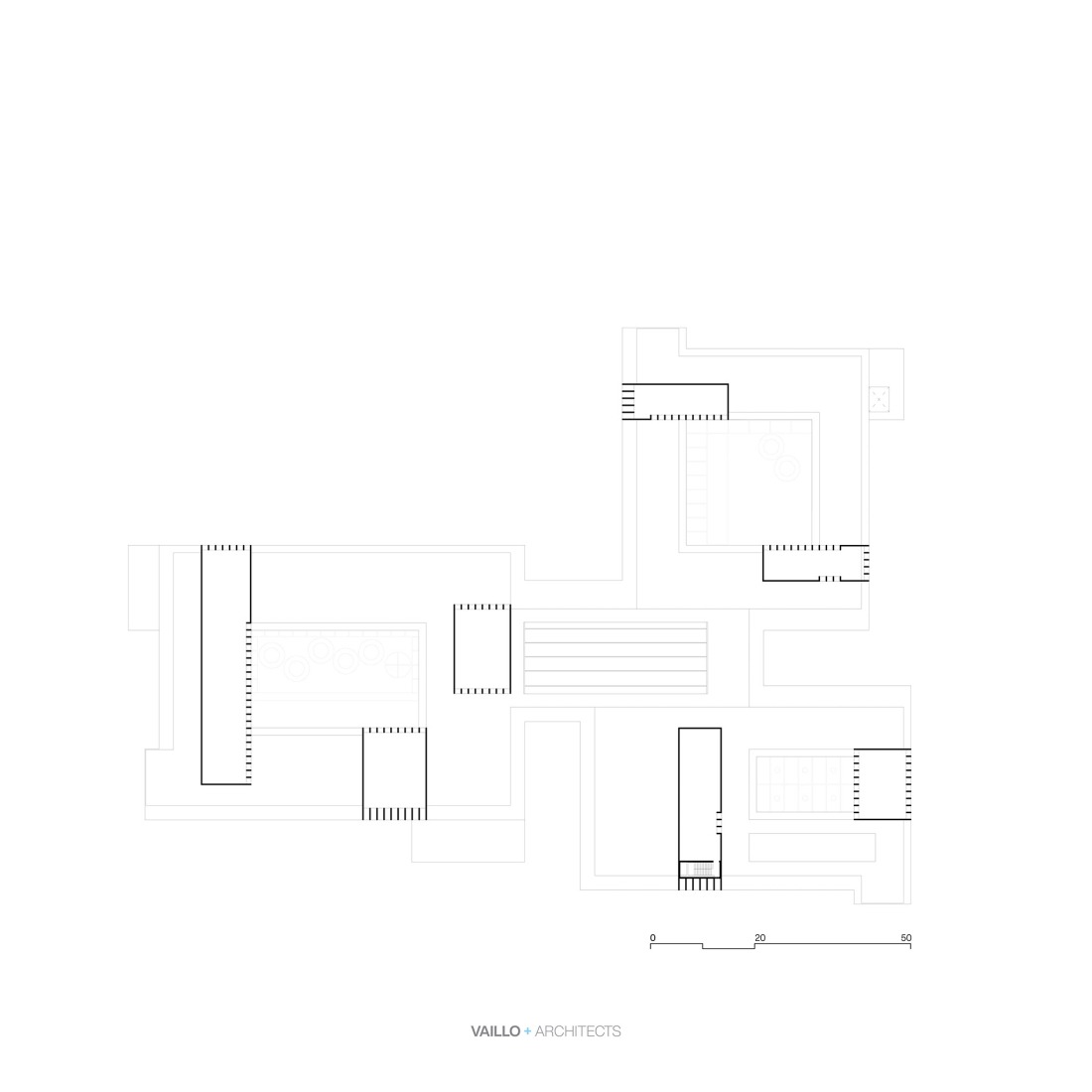 Plano de tercera planta. Facultad de Turismo por Vaillo +Architects.