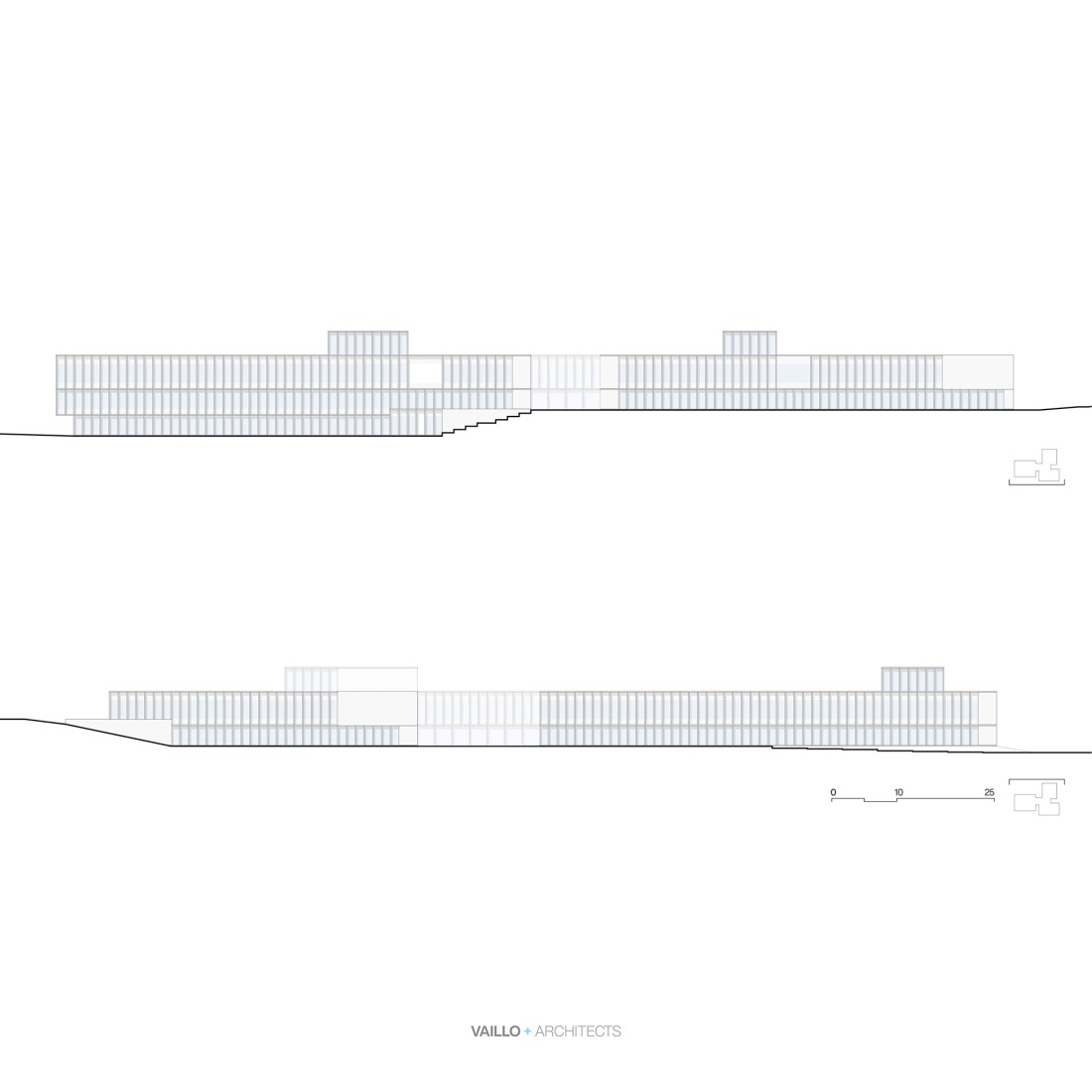 Alzados. Facultad de Turismo por Vaillo +Architects.