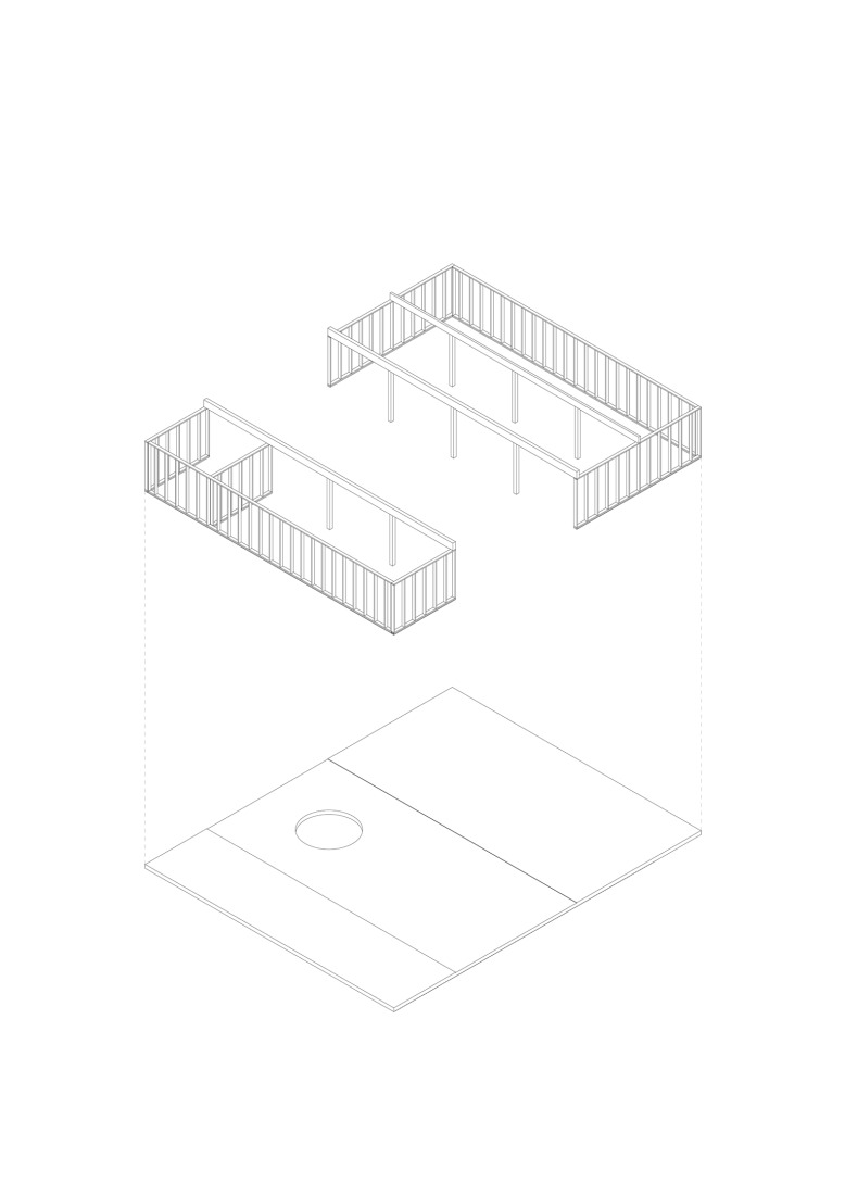 Axonometry. M37 house in Contis by BAST + LITTORAL.