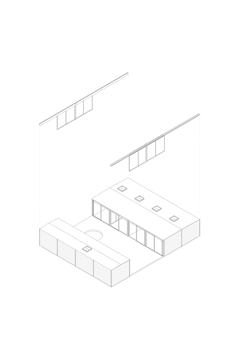 Axonometry. M37 house in Contis by BAST + LITTORAL.