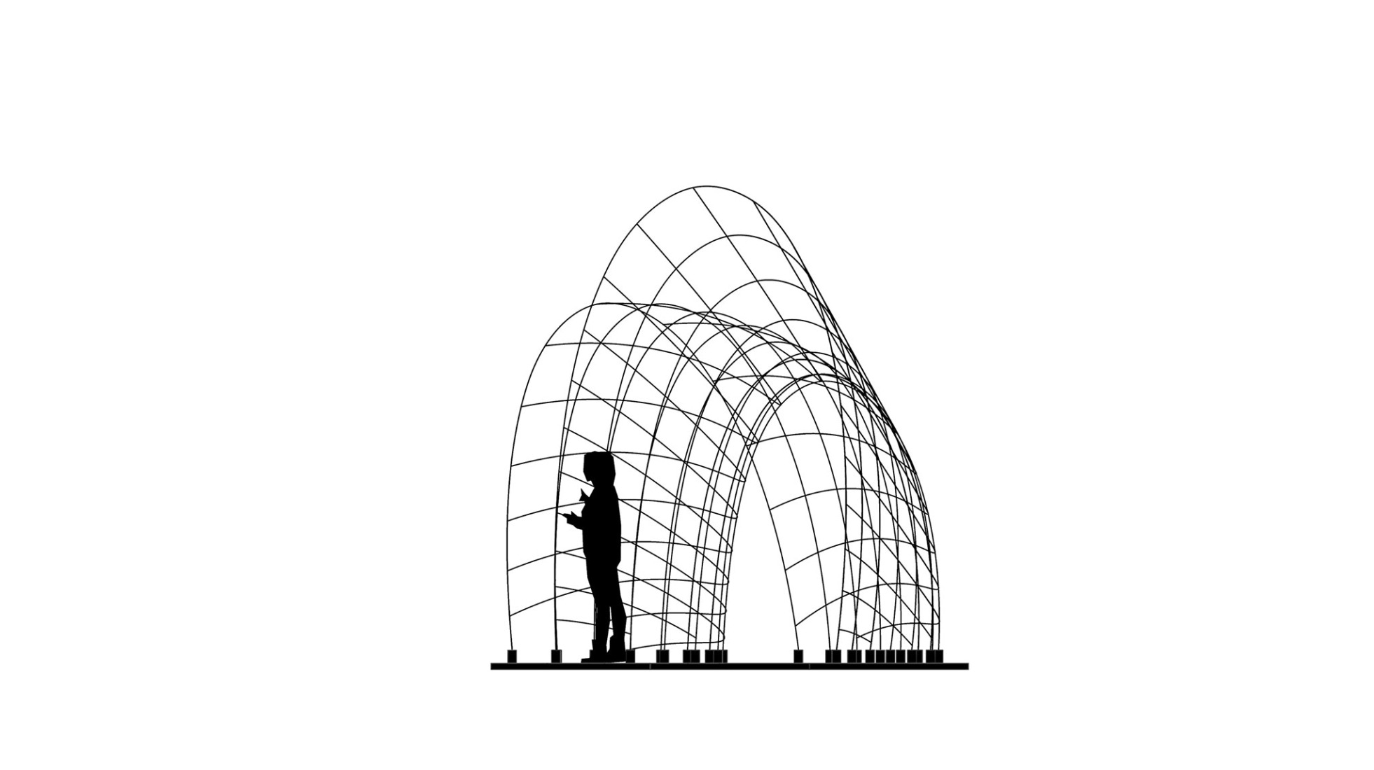 Alzado. Pabellón ChrYsalis por Francisco González, José Real y Álvaro López. 