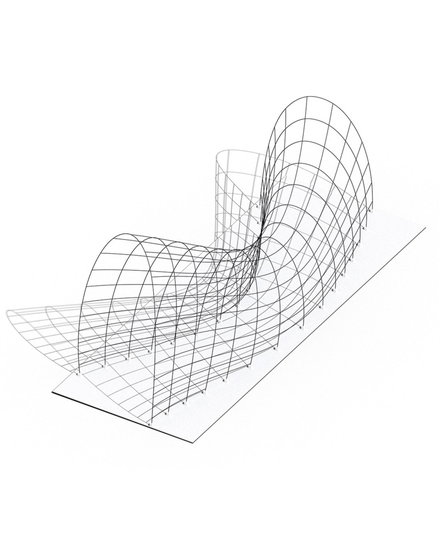Axonometría. Pabellón ChrYsalis por Francisco González, José Real y Álvaro López.