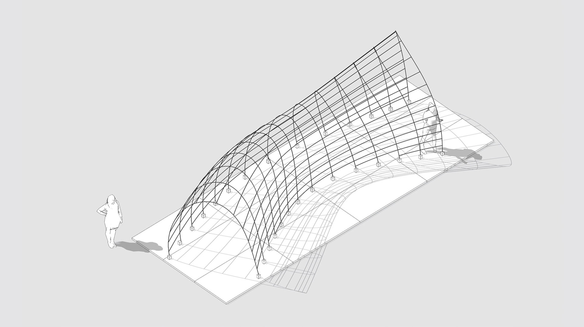 Axonometría. Pabellón ChrYsalis por Francisco González, José Real y Álvaro López.
