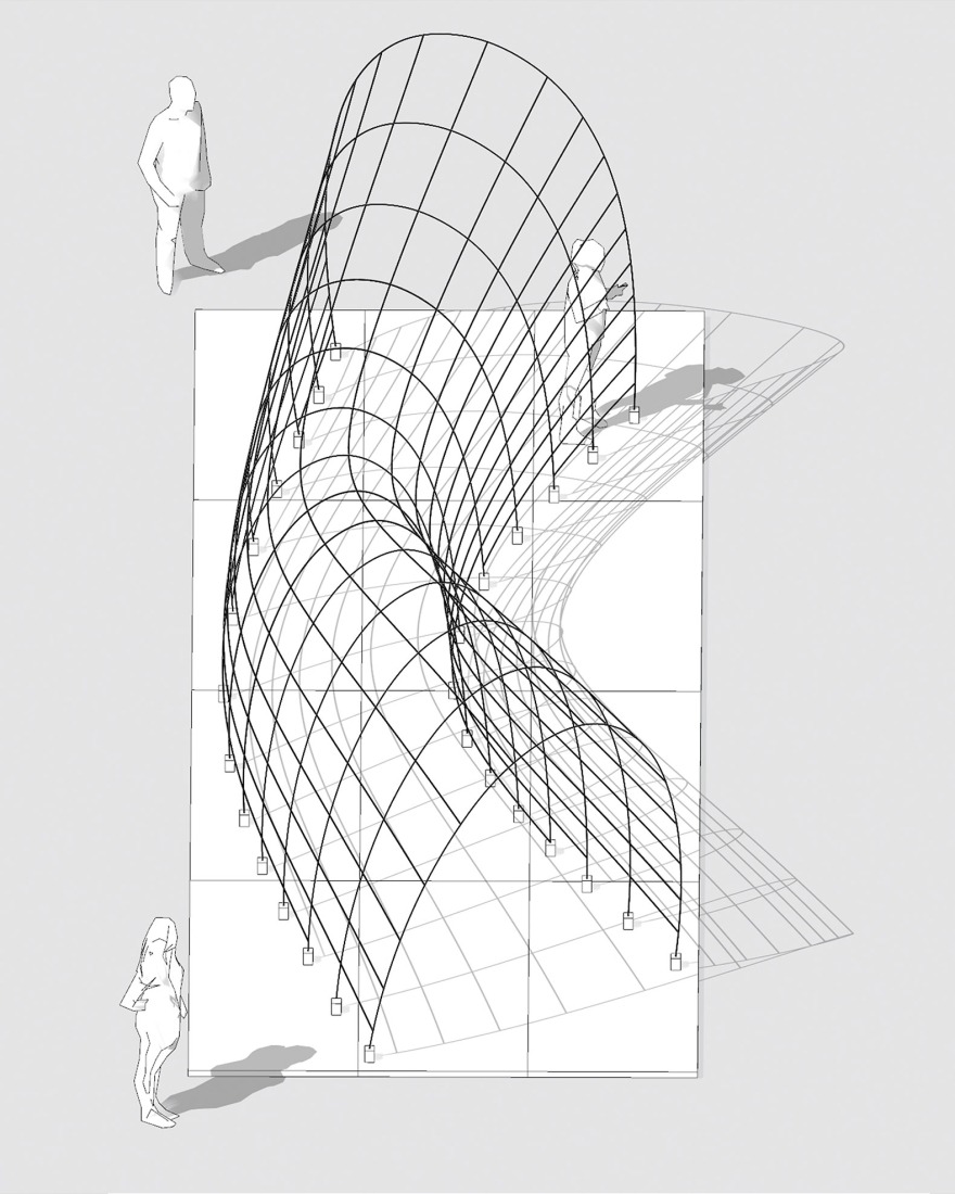 Axonometría. Pabellón ChrYsalis por Francisco González, José Real y Álvaro López.