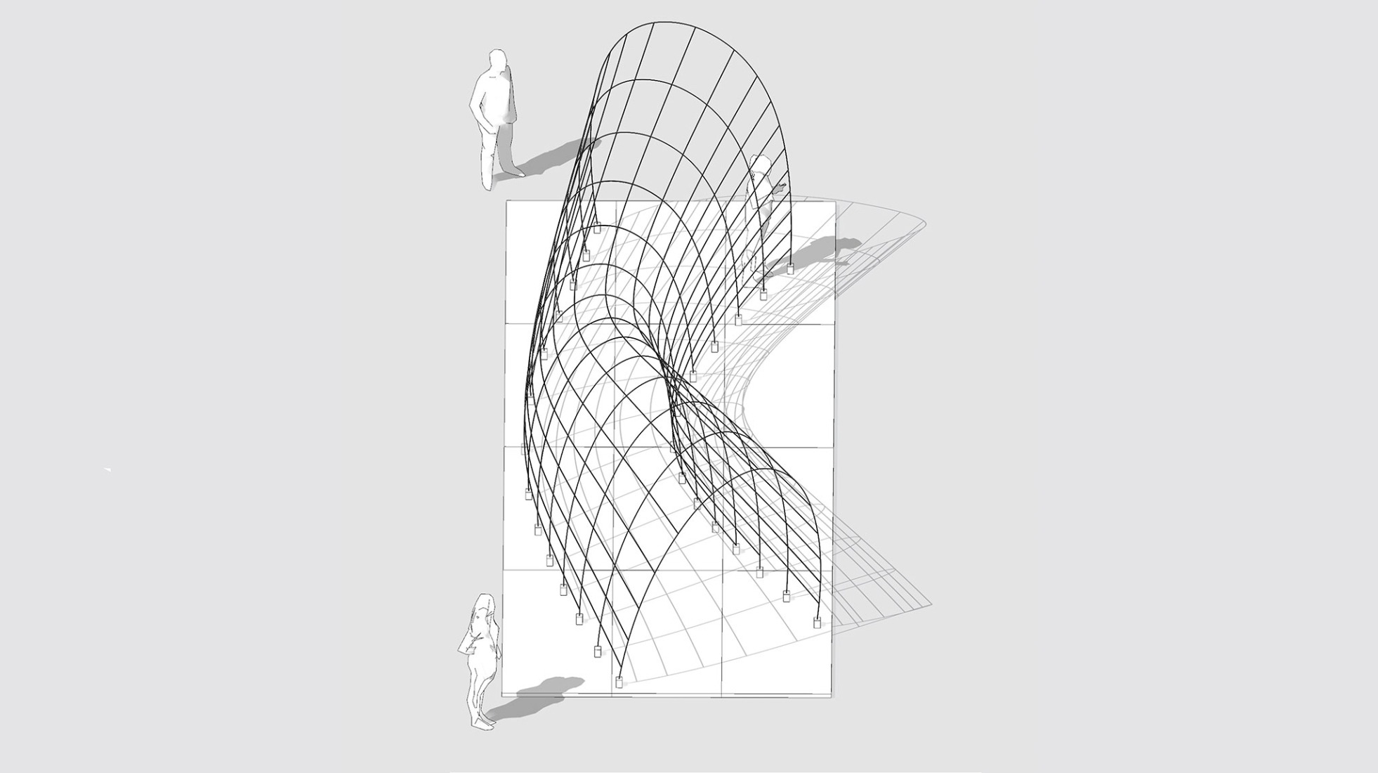 Axonometría. Pabellón ChrYsalis por Francisco González, José Real y Álvaro López.