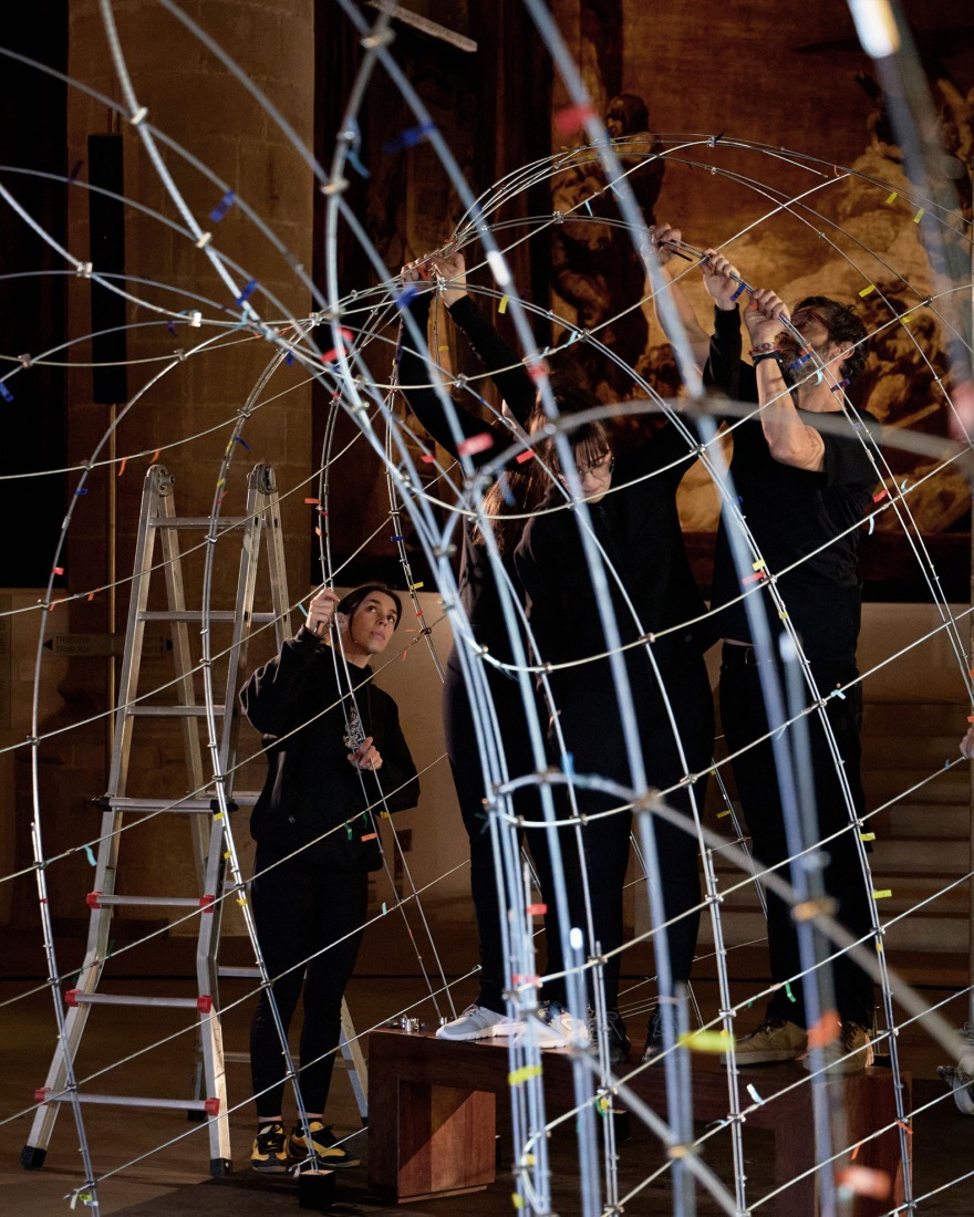 Proceso de construcción. Pabellón ChrYsalis por Francisco González, José Real y Álvaro López.