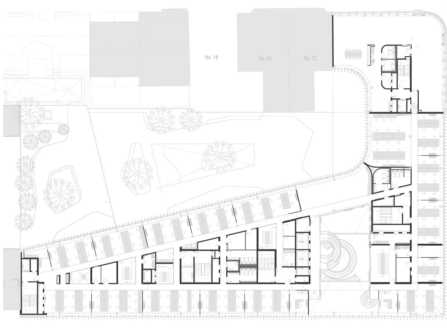 Plano de cuarta planta. «Post Headquarters - Helix» por Metaform.