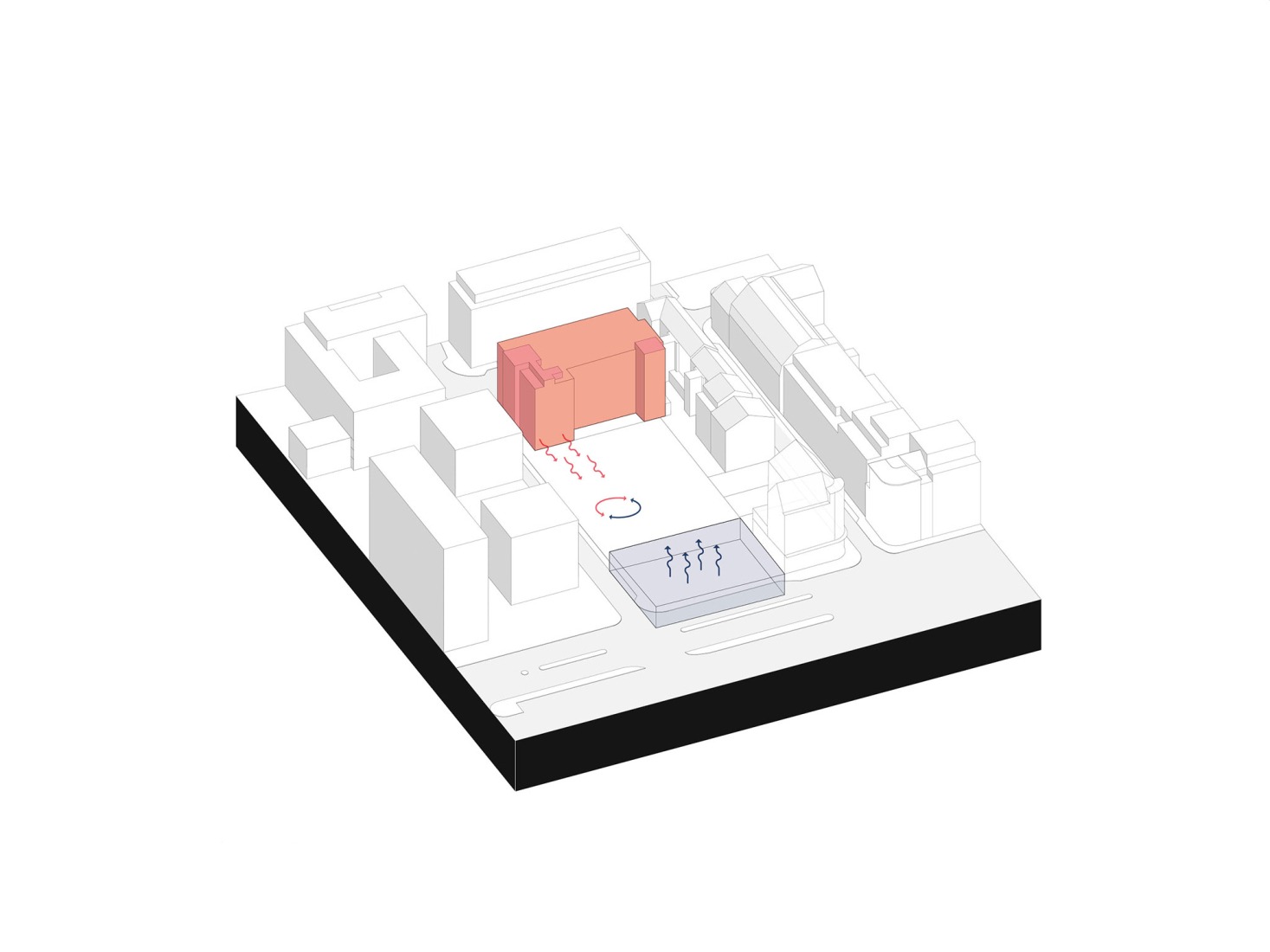 Sistema integrado de recuperación de calor sinérgico sostenible desde el centro de datos hasta el depósito de hielo. «Post Headquarters - Helix» por Metaform.