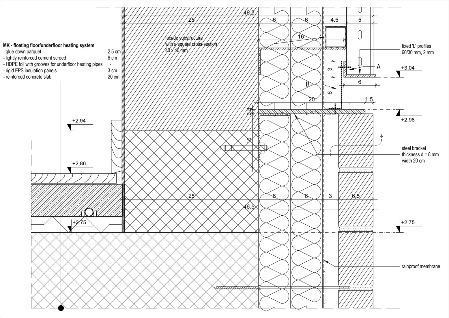 Constructive detail. Double Villa Bukovac by njiric+ arhitekti.