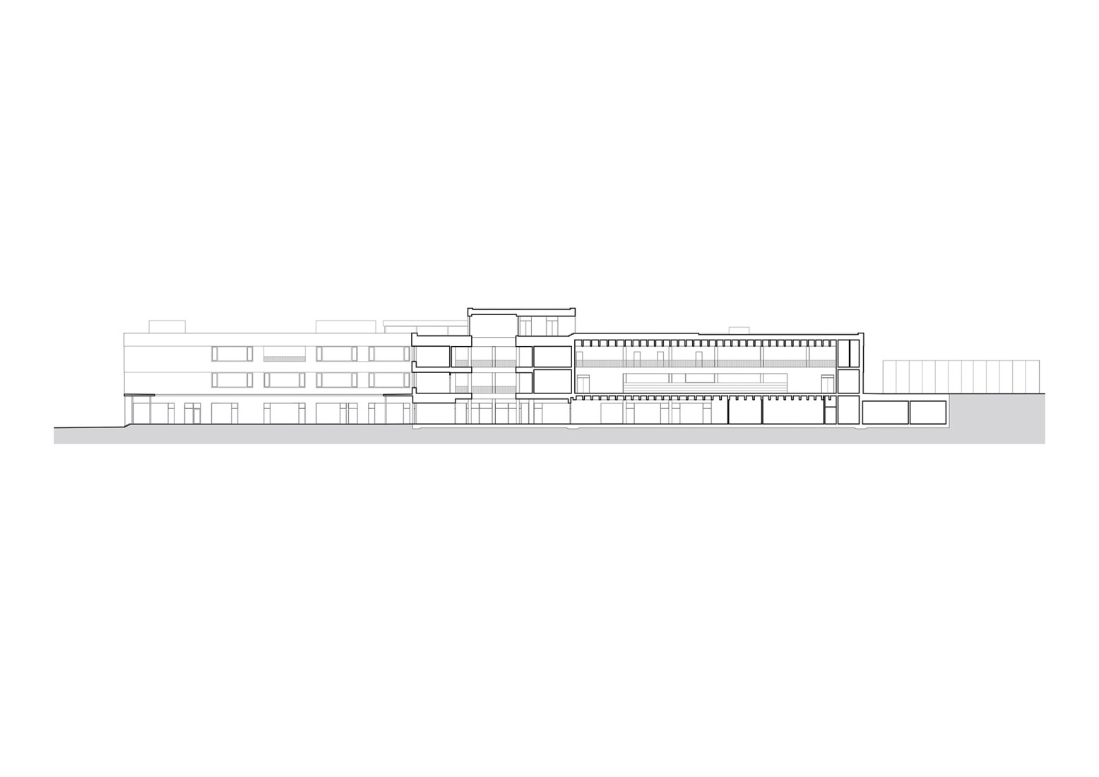 Section. VIDA Elementary School by OVA.