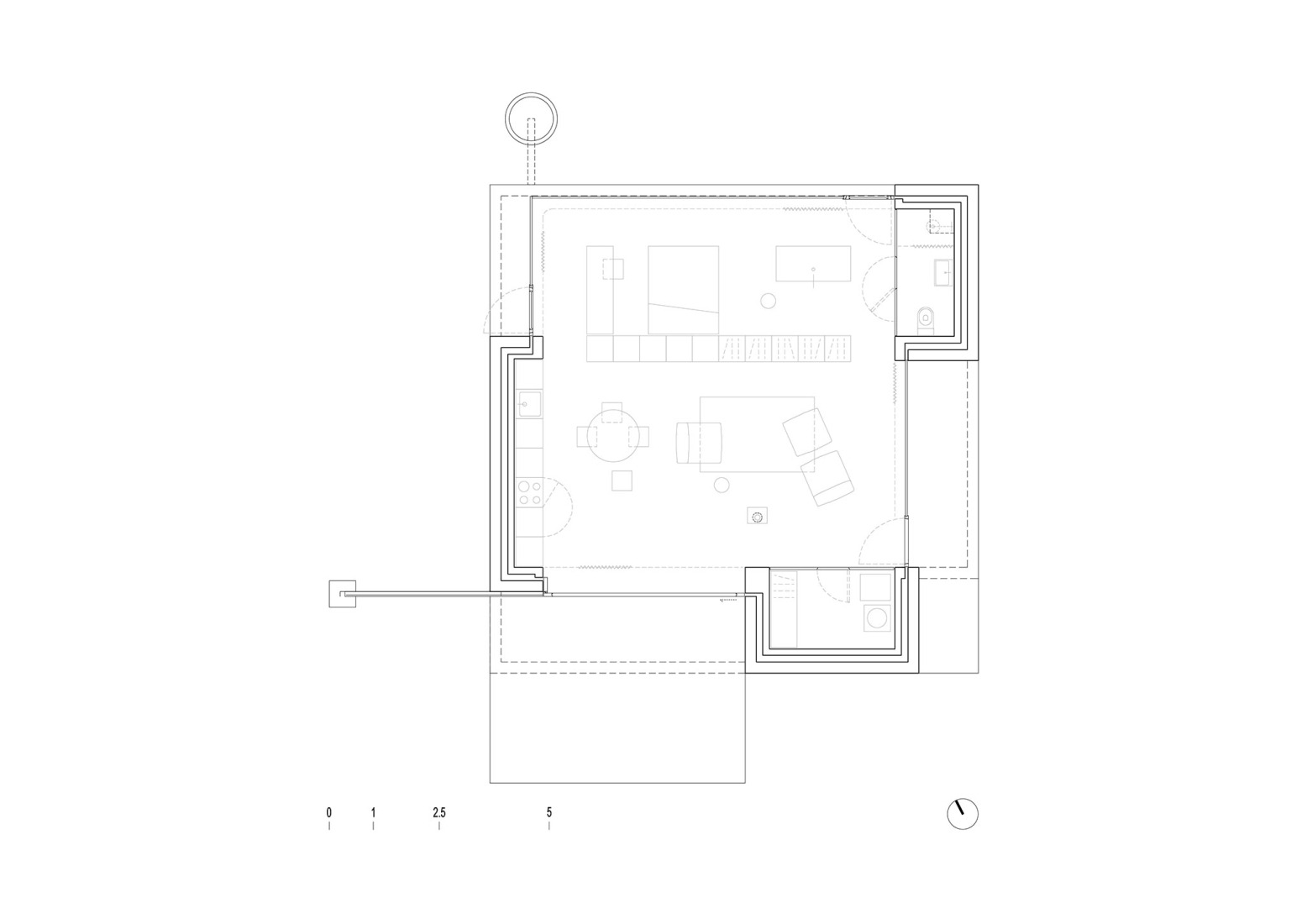 Ground floor plan. House on the Edge of the Plain by Skupaj arhitekti.