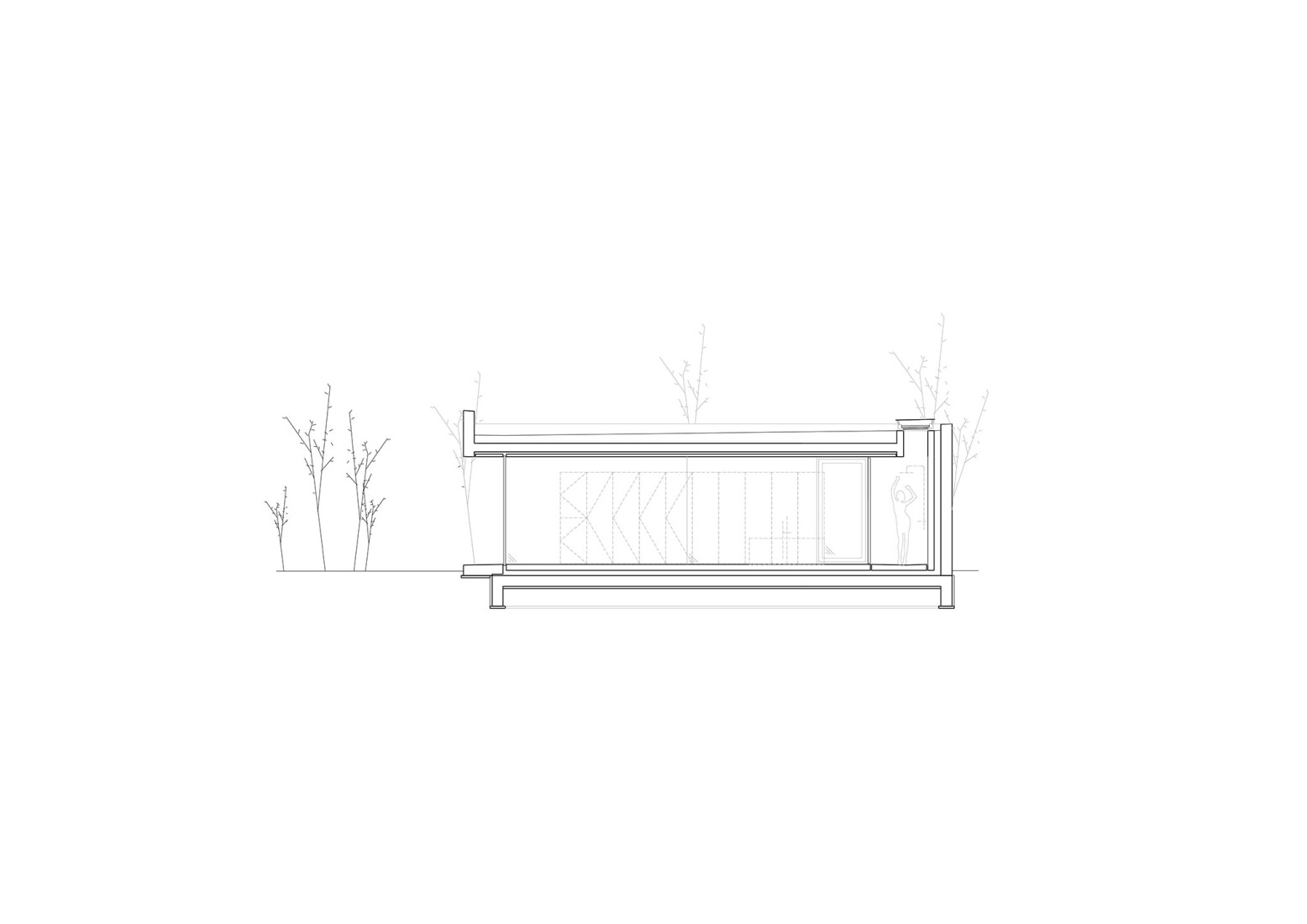 Section. House on the Edge of the Plain by Skupaj arhitekti.