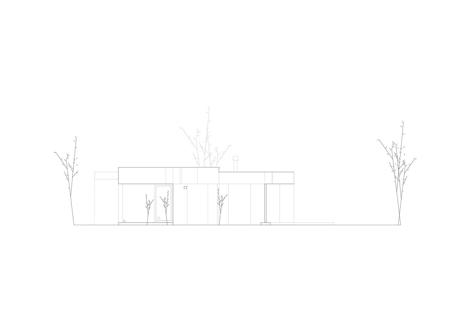 Elevation. House on the Edge of the Plain by Skupaj arhitekti.