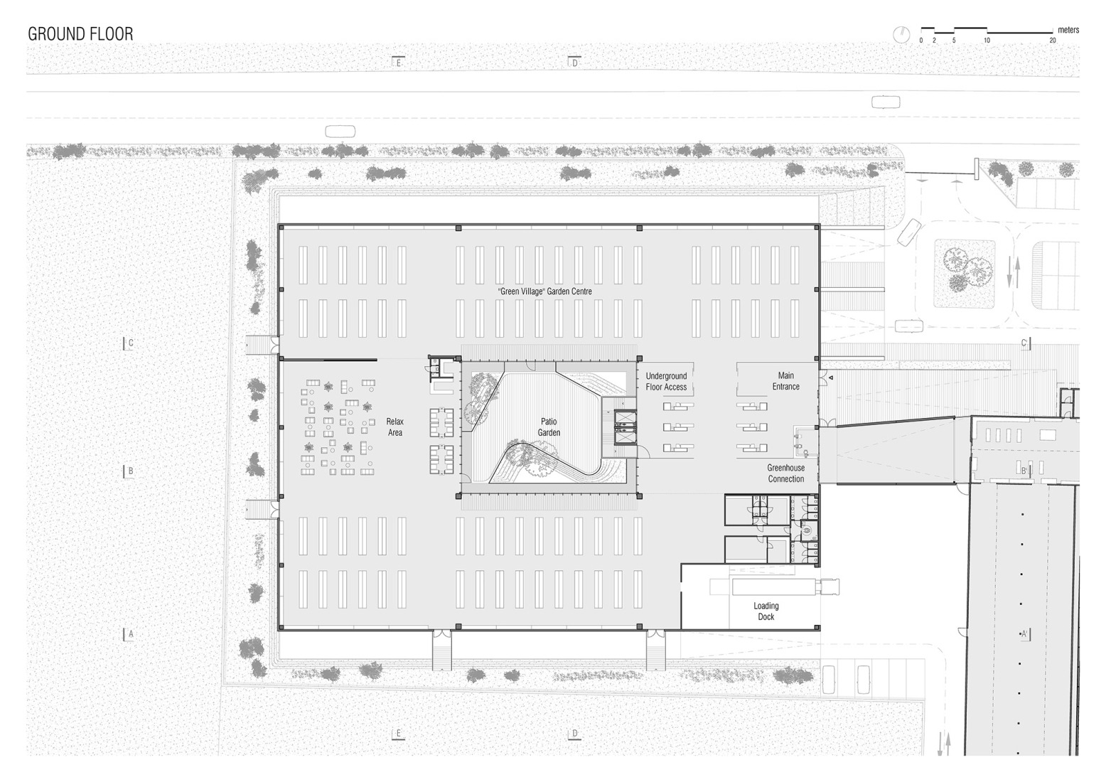 Ground floor plan. "Green Village" by Studio Bressan.