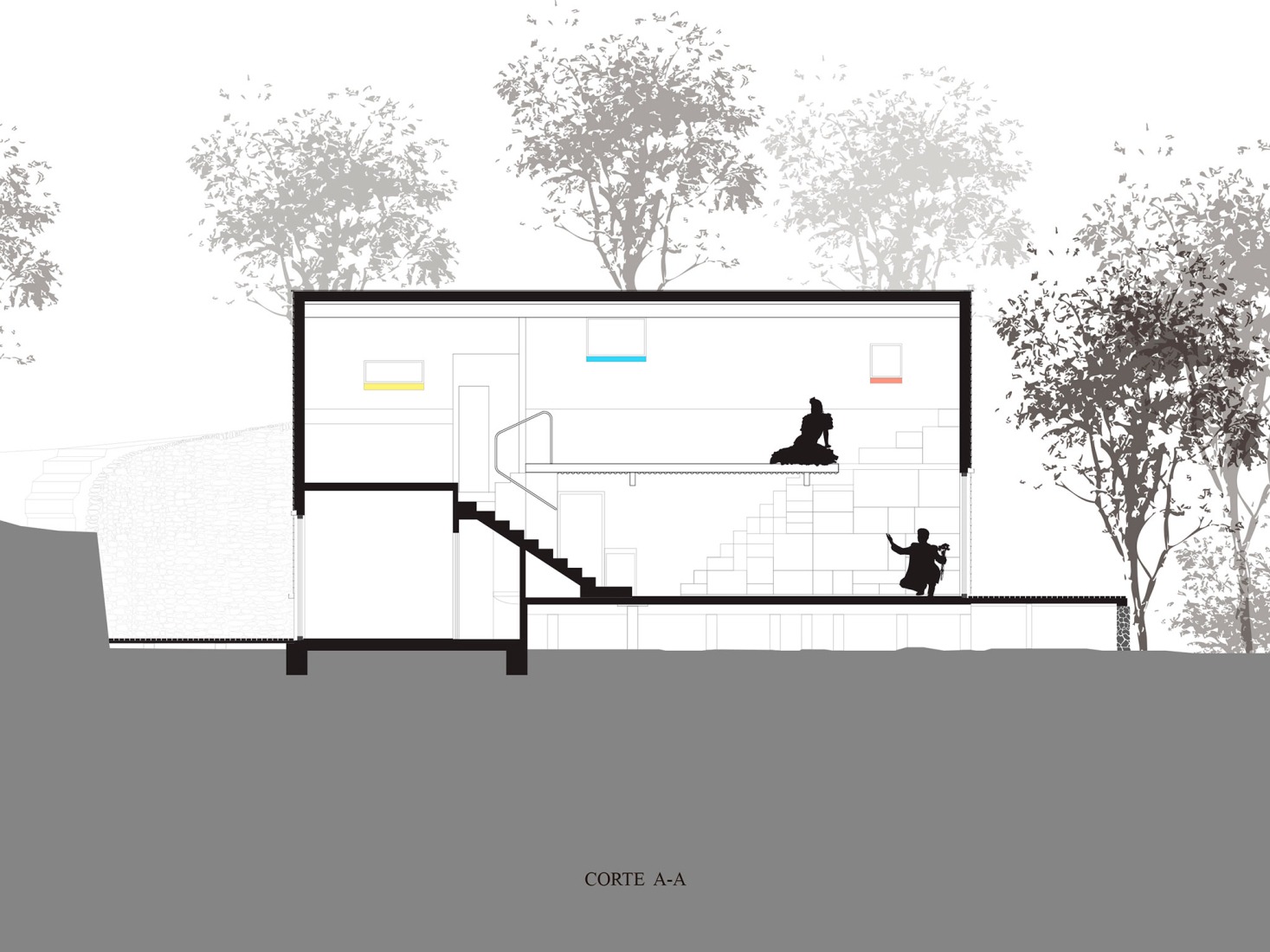 Section. Cabanon by Susuka Architects.