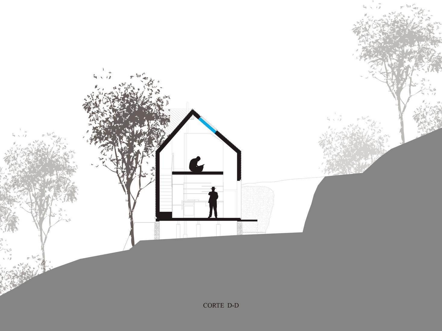 Section. Cabanon by Susuka Architects.