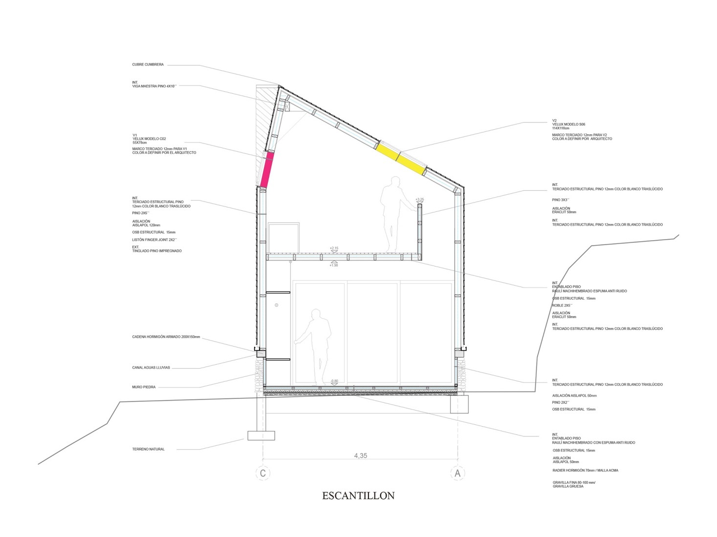 Section. Cabanon by Susuka Architects.