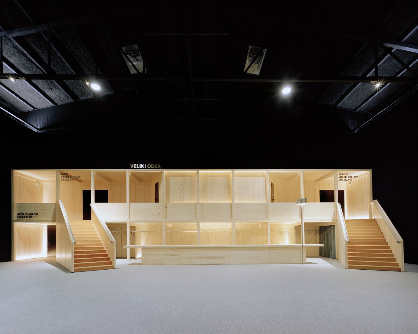 Temporary Spaces for Slovenian National Theatre Drama by Vidic Grohar Arhitekti. Photograph by Maxime Delvaux.