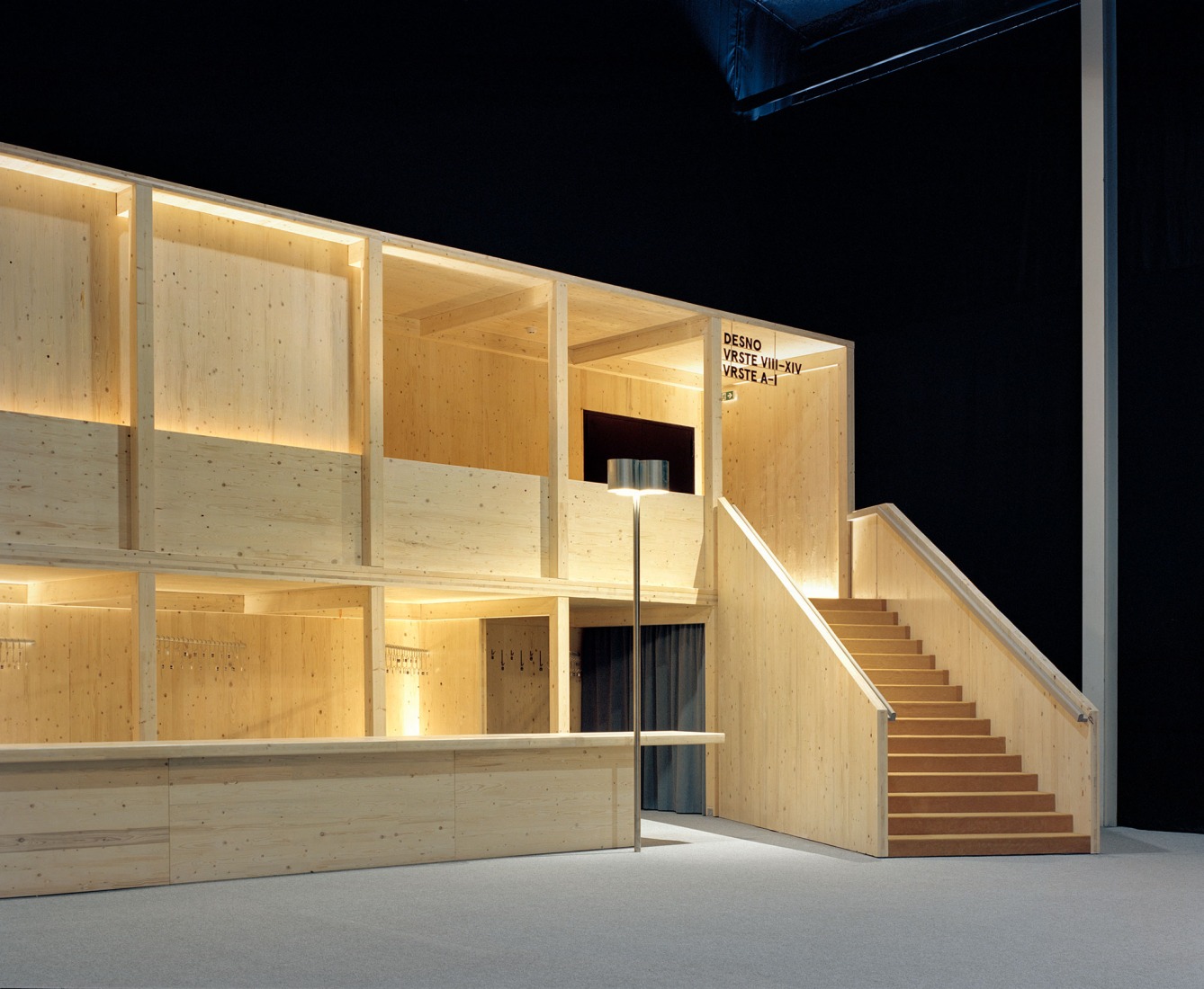 Temporary Spaces for Slovenian National Theatre Drama by Vidic Grohar Arhitekti. Photograph by Maxime Delvaux.