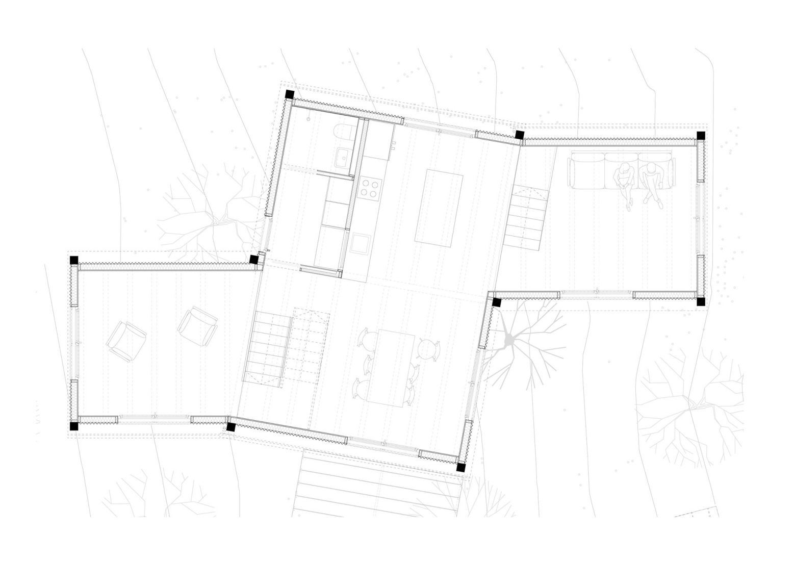 Ground floor plan. "Casa CLO" by Alventosa Morell Arquitectes.