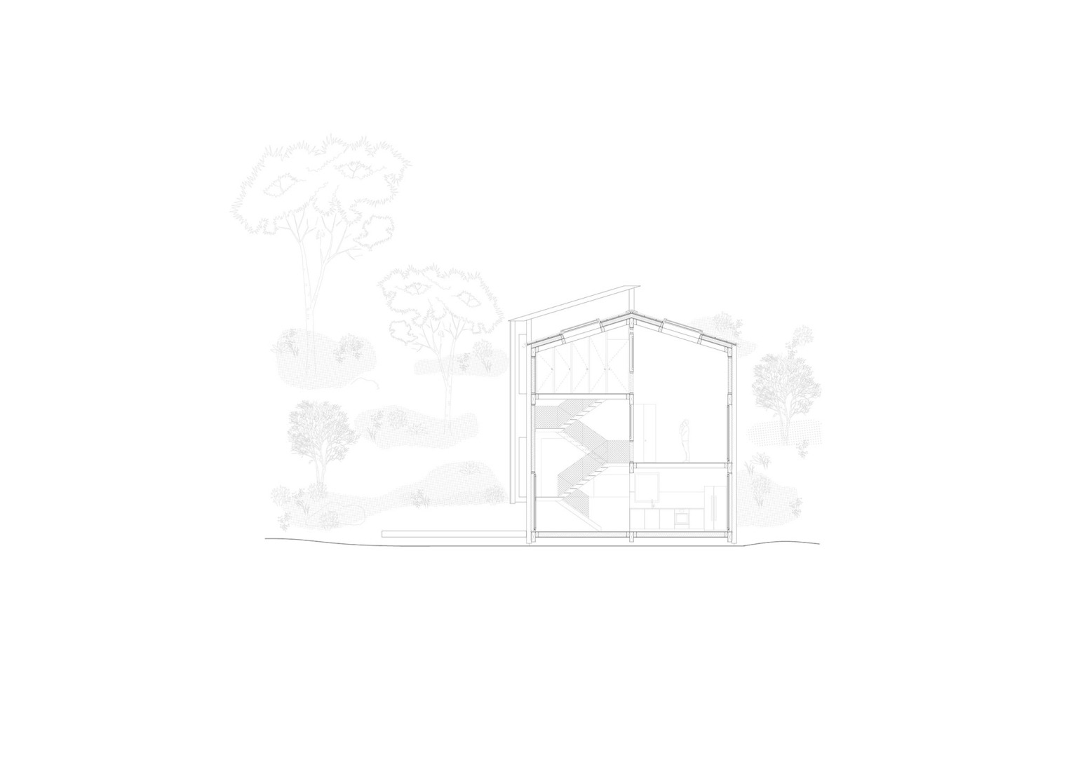 Section. "Casa CLO" by Alventosa Morell Arquitectes.