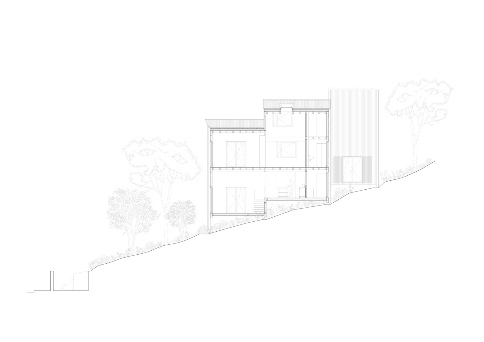 Section. "Casa CLO" by Alventosa Morell Arquitectes.